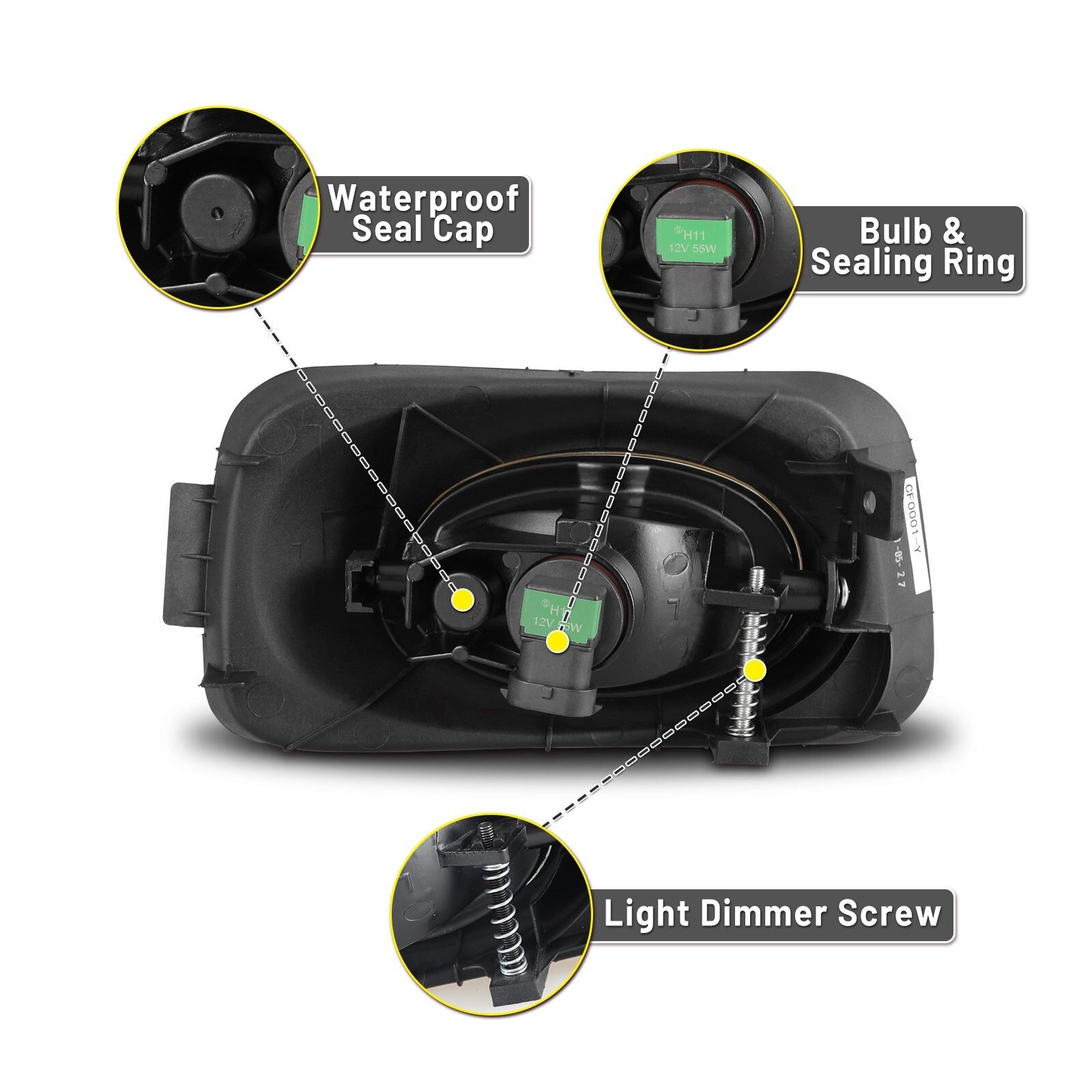 03-05 Acura TSX: Winjet Fog Lights OE Replacement - Amber Yellow photo 3