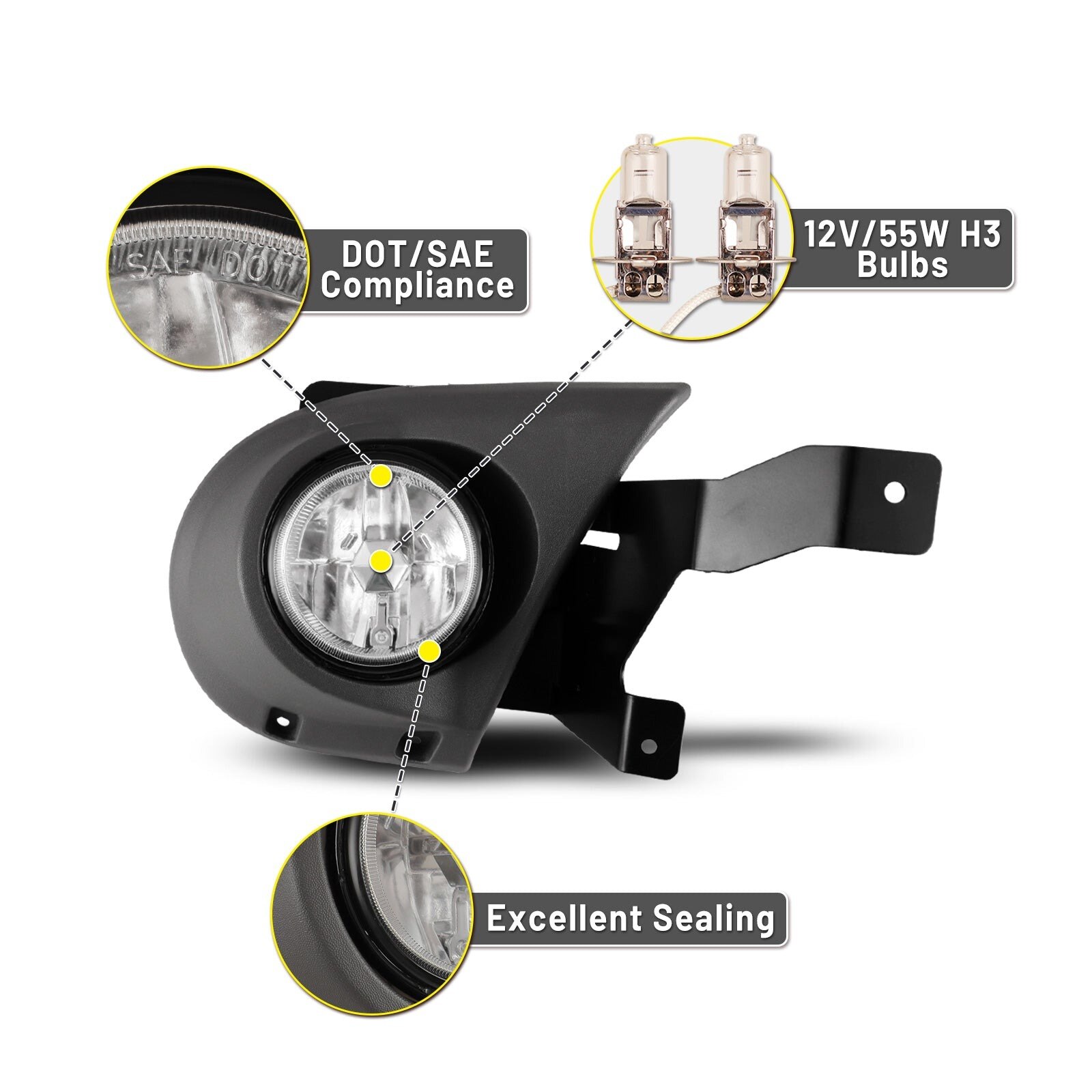 03-05 Honda Pilot: Winjet Fog Lights - Clear photo 2