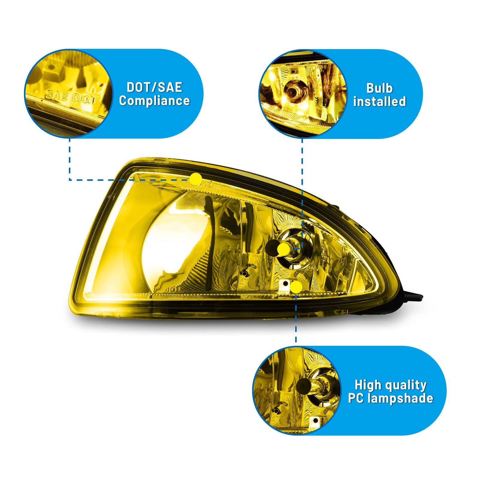 04-05 Honda Civic: Winjet Fog Lights - Amber Yellow photo 2