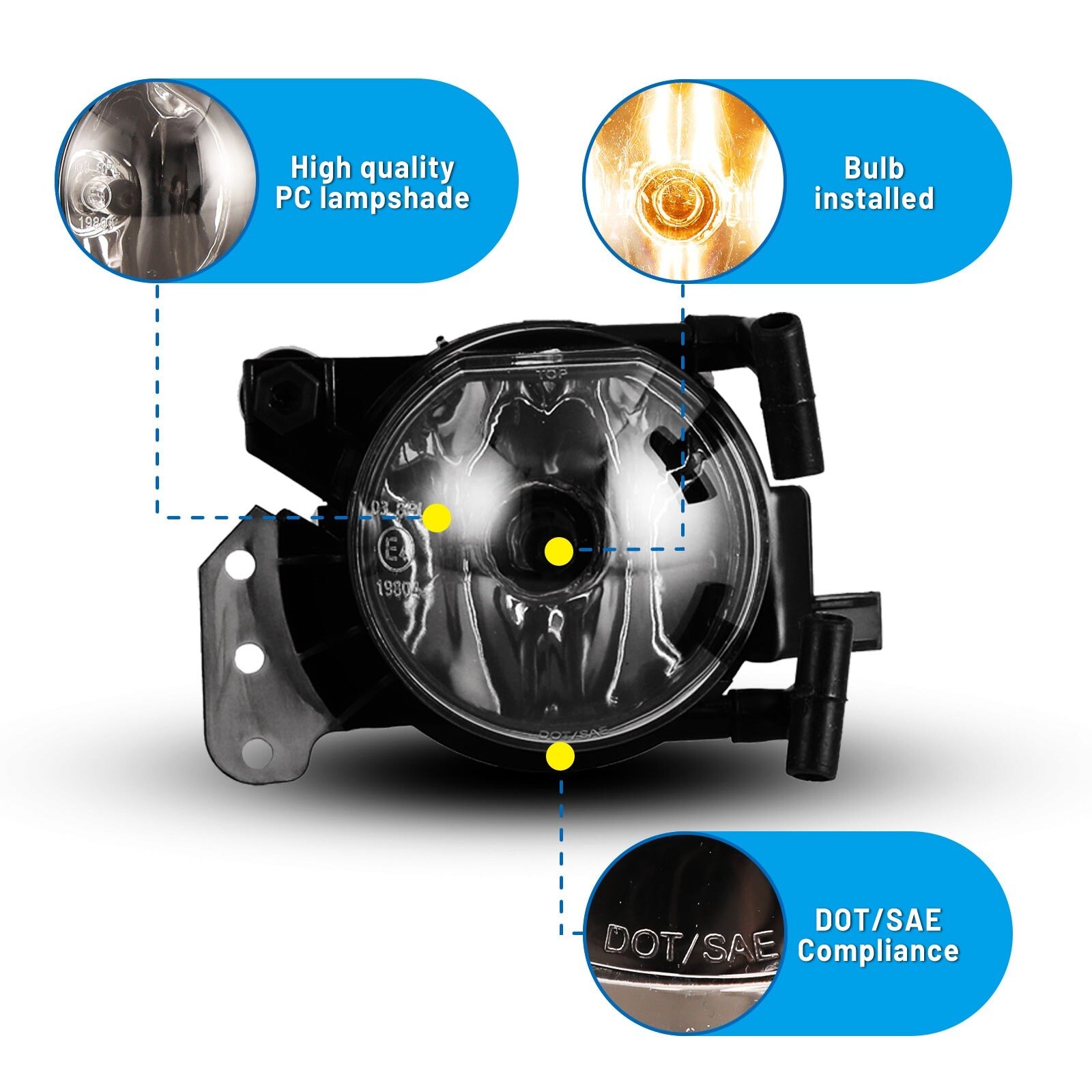 04-08 BMW 5 Series: Winjet Fog Lights OE Replacement - Clear