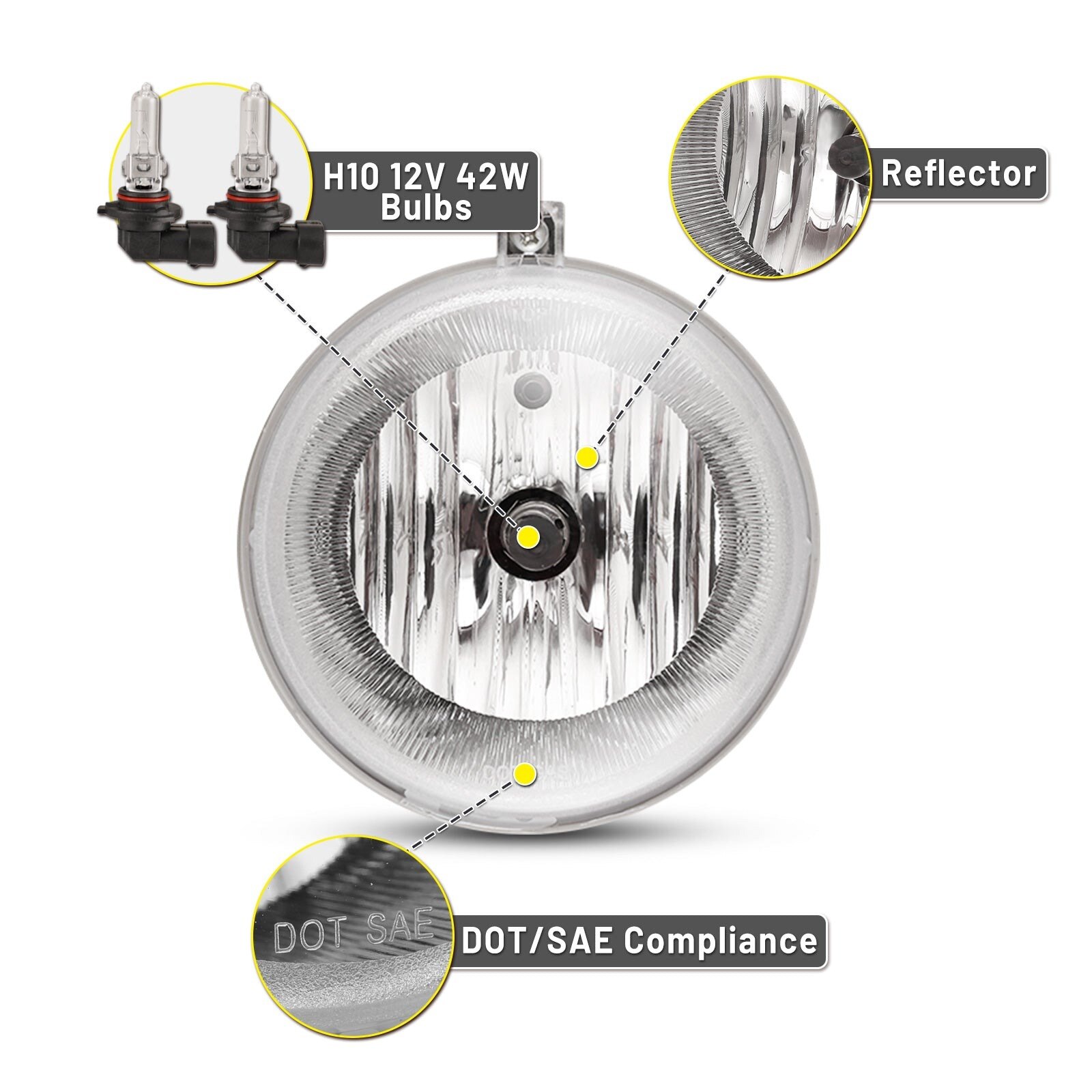 07-09 Dodge Durango: Winjet Fog Lights OE Replacement - Clear photo 2