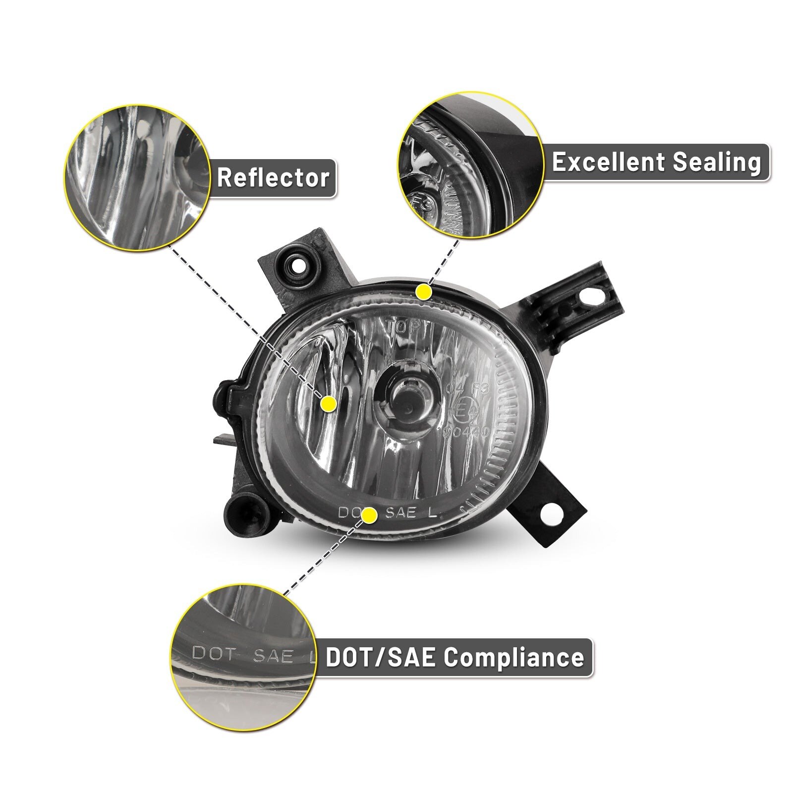 05-08 Audi A4: Winjet Fog Lights OE Replacement - Clear photo 2