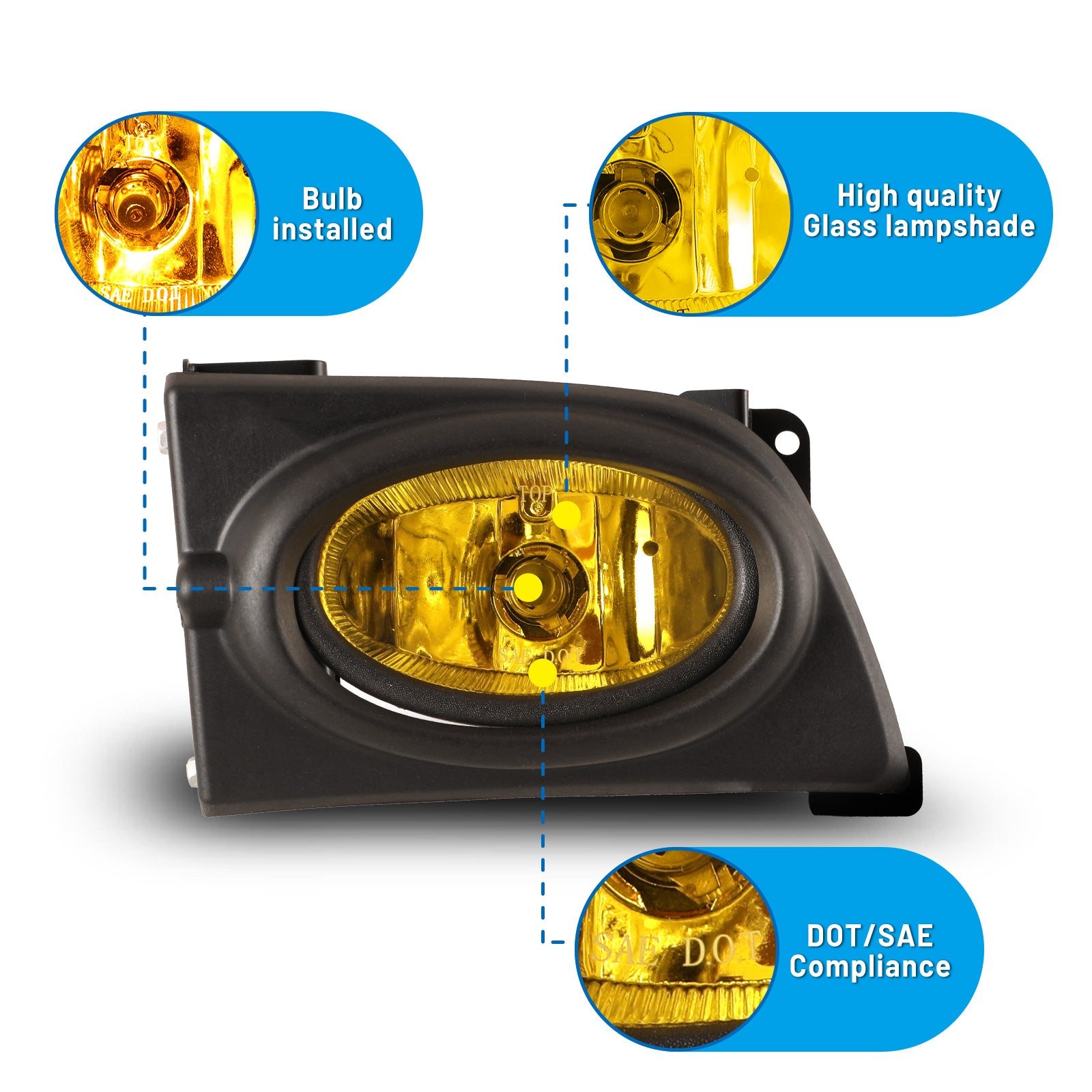 06-08 Honda Civic: Winjet Fog Lights - Amber Yellow photo 2