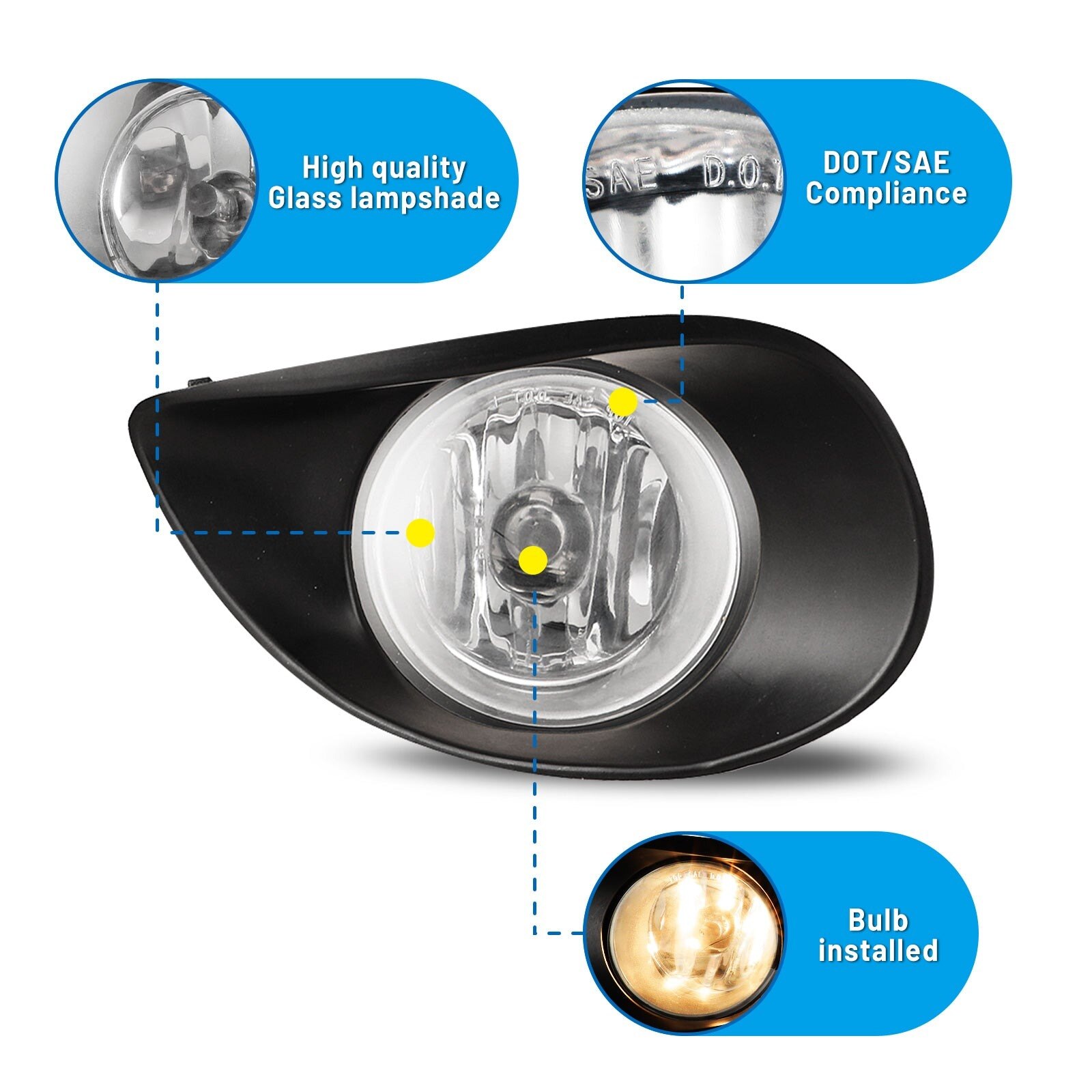 06-08 Toyota Yaris: Winjet Fog Lights OE Replacement - Clear photo 2
