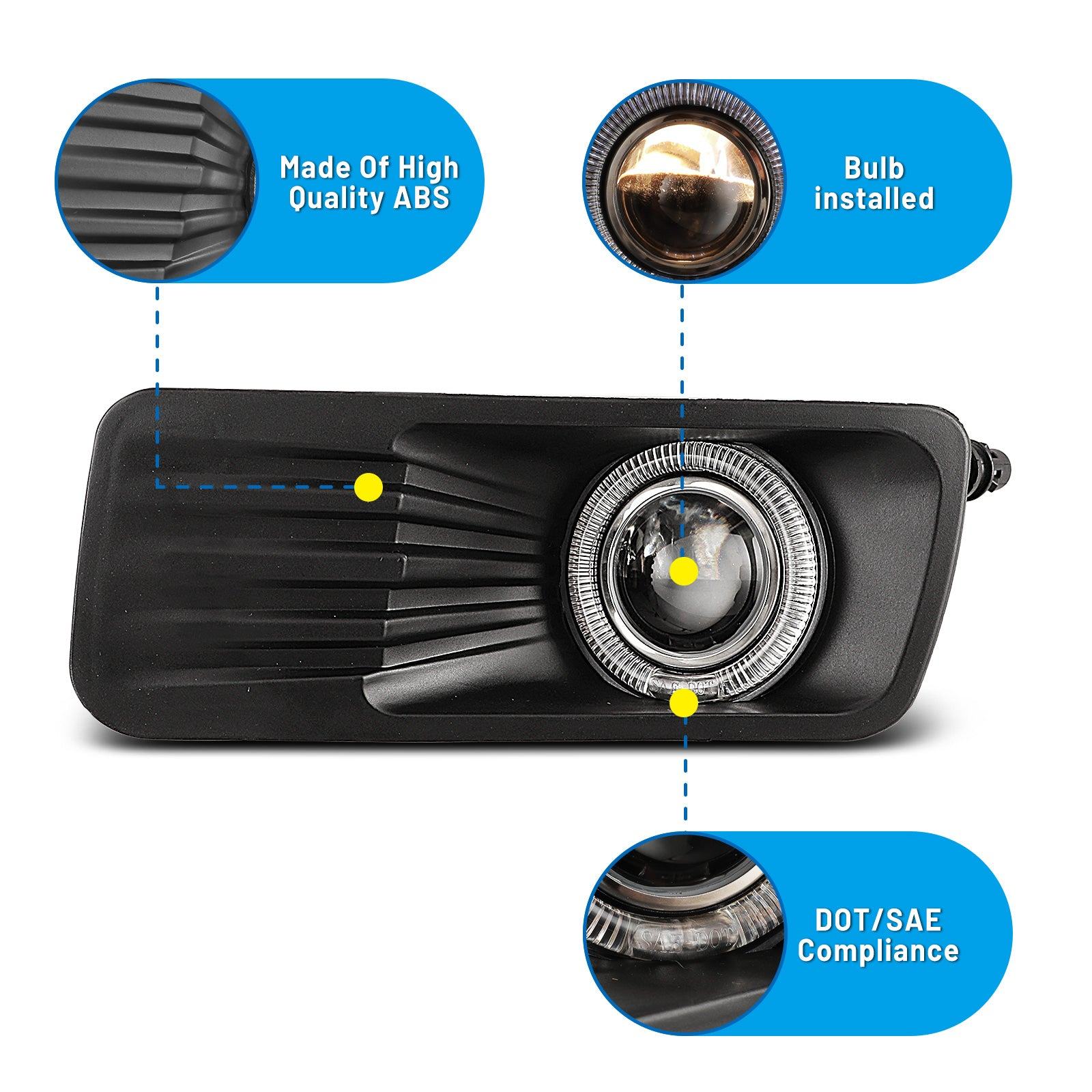 06-10 Ford Explorer: Winjet Halo Projector Fog Lights - Clear photo 2