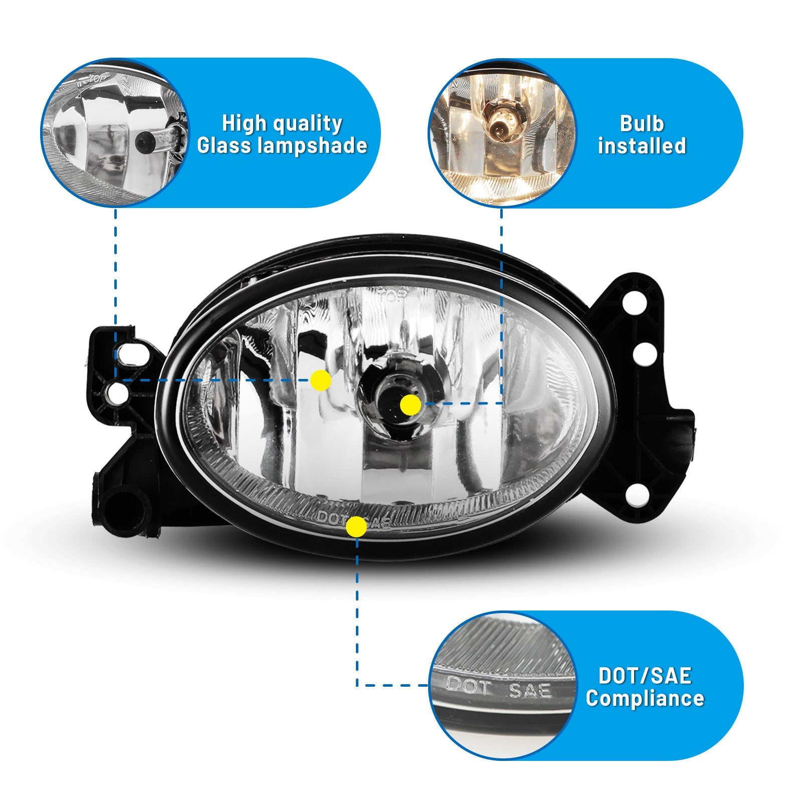 09-11 Mercedes-Benz G-Wagon: Winjet Fog Lights OE Replacement - Clear photo 3
