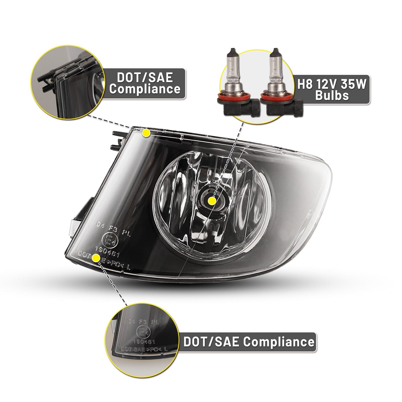 07-11 BMW 3-Series/M3: Winjet Fog Lights - Clear photo 2