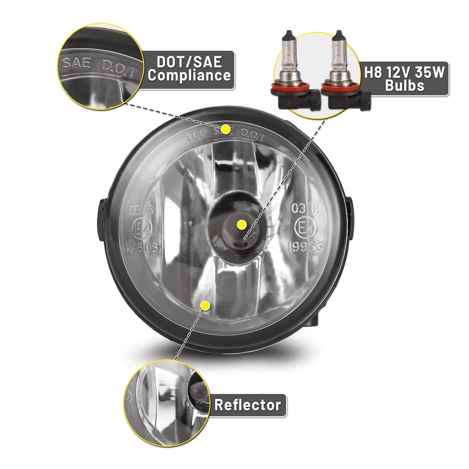 11-14 Nissan Juke: Winjet Fog Lights OE Replacement - Clear photo 2