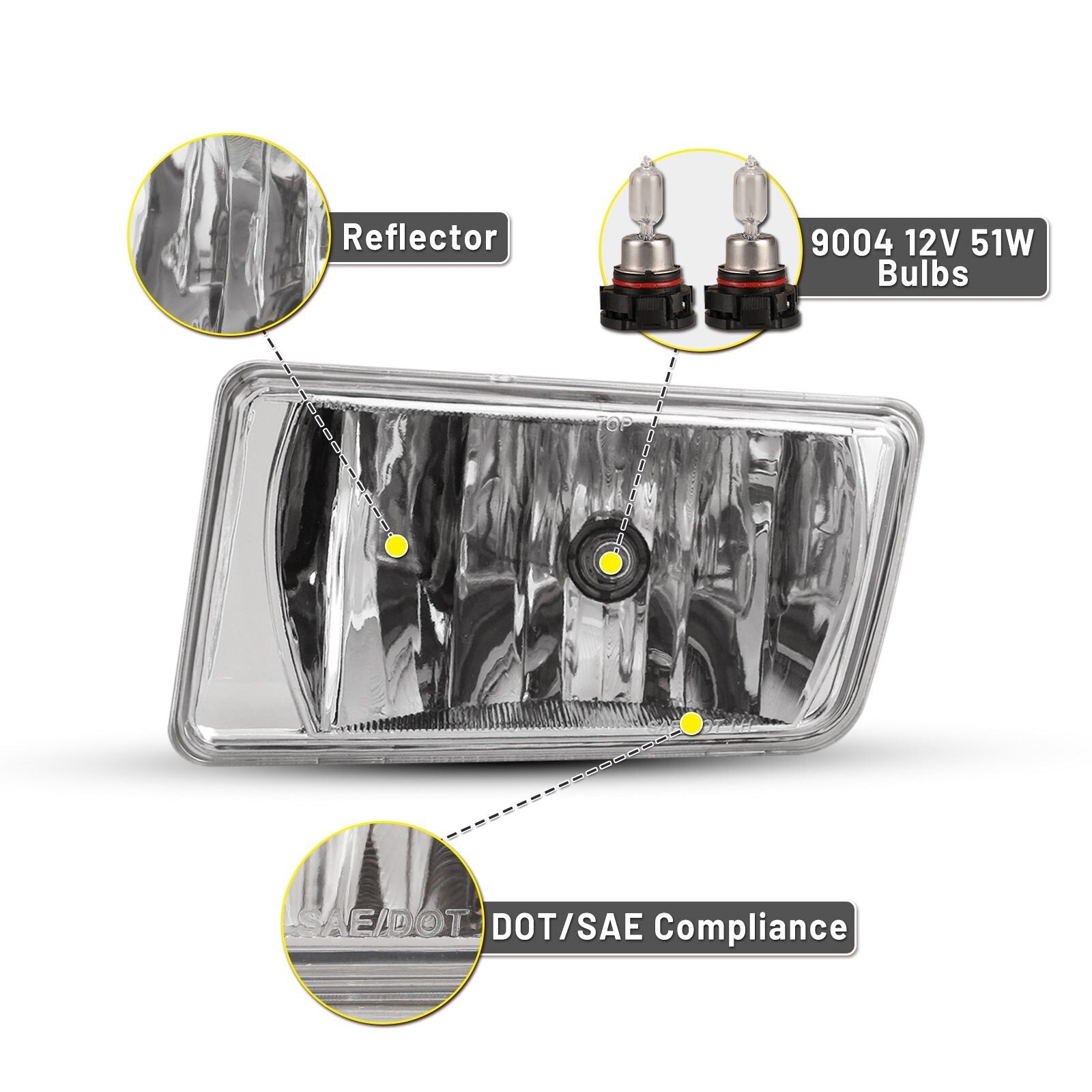 07-15 Chevrolet Tahoe: Winjet Fog Lights OE Replacement - Clear photo 2