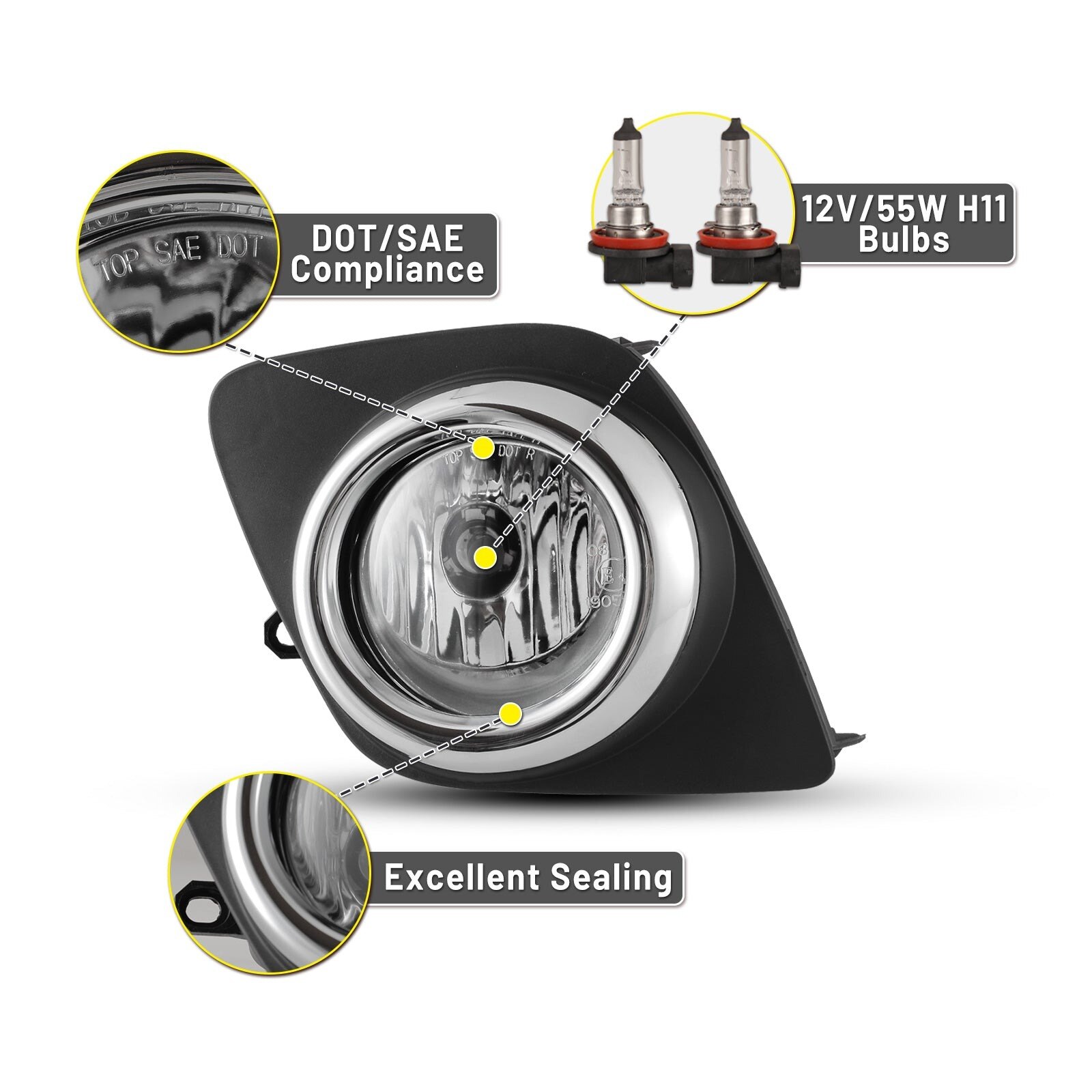 08-11 Toyota RAV4: Winjet Fog Lights - Clear photo 2