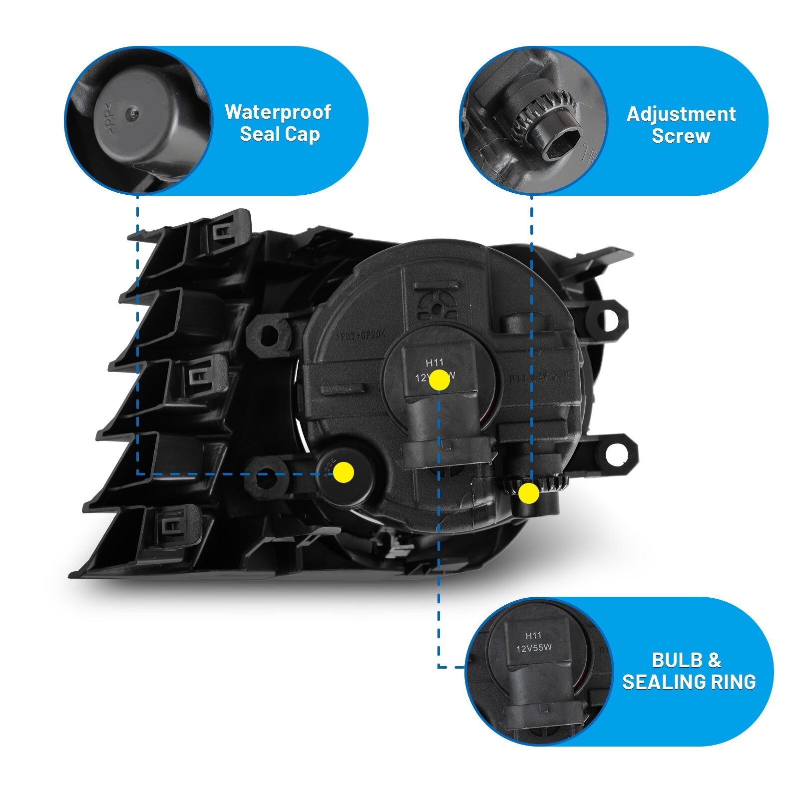 11-14 Toyota Prius V: Winjet Fog Lights - Clear photo 3