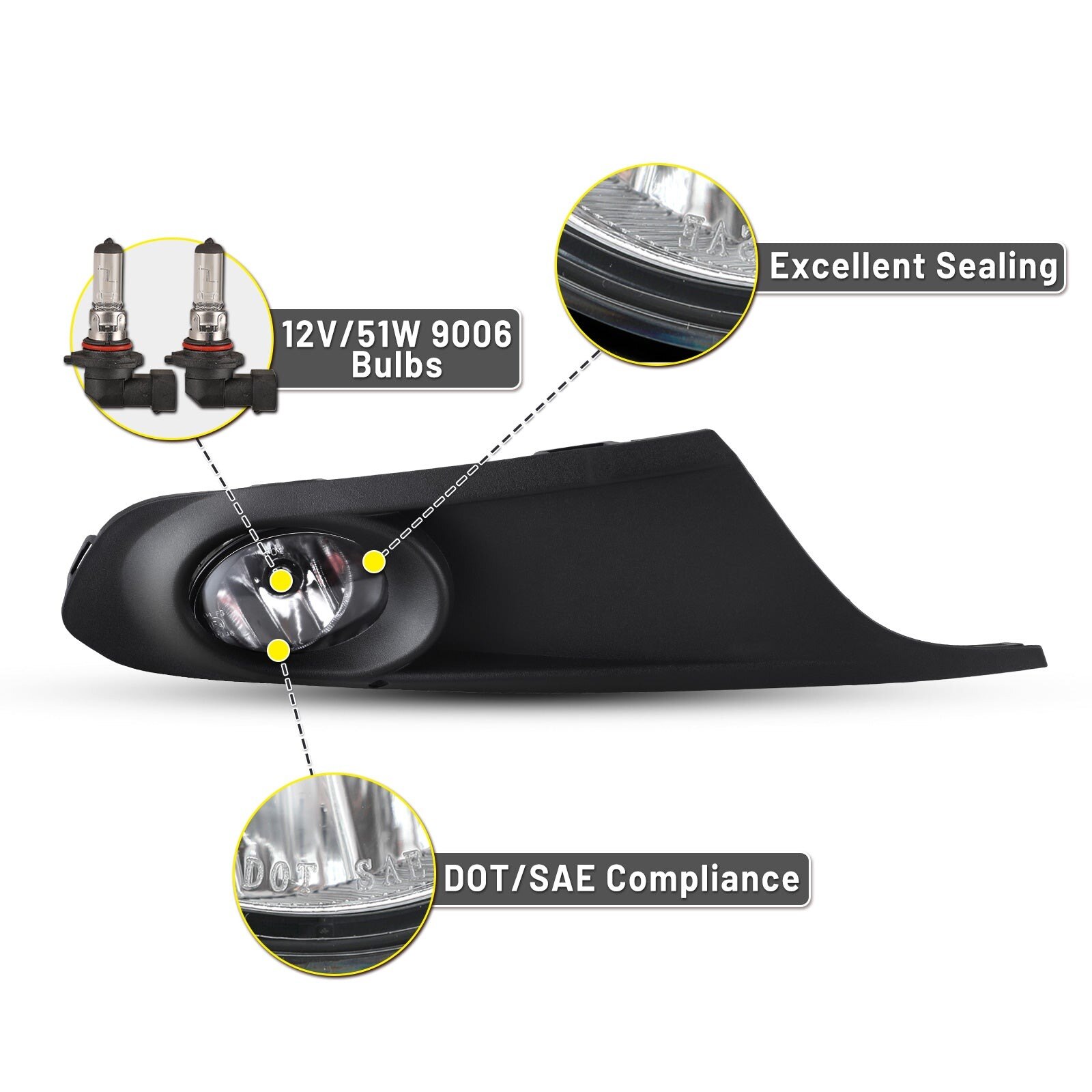 11-14 Volkswagen Jetta: Winjet Fog Lights - Clear photo 3