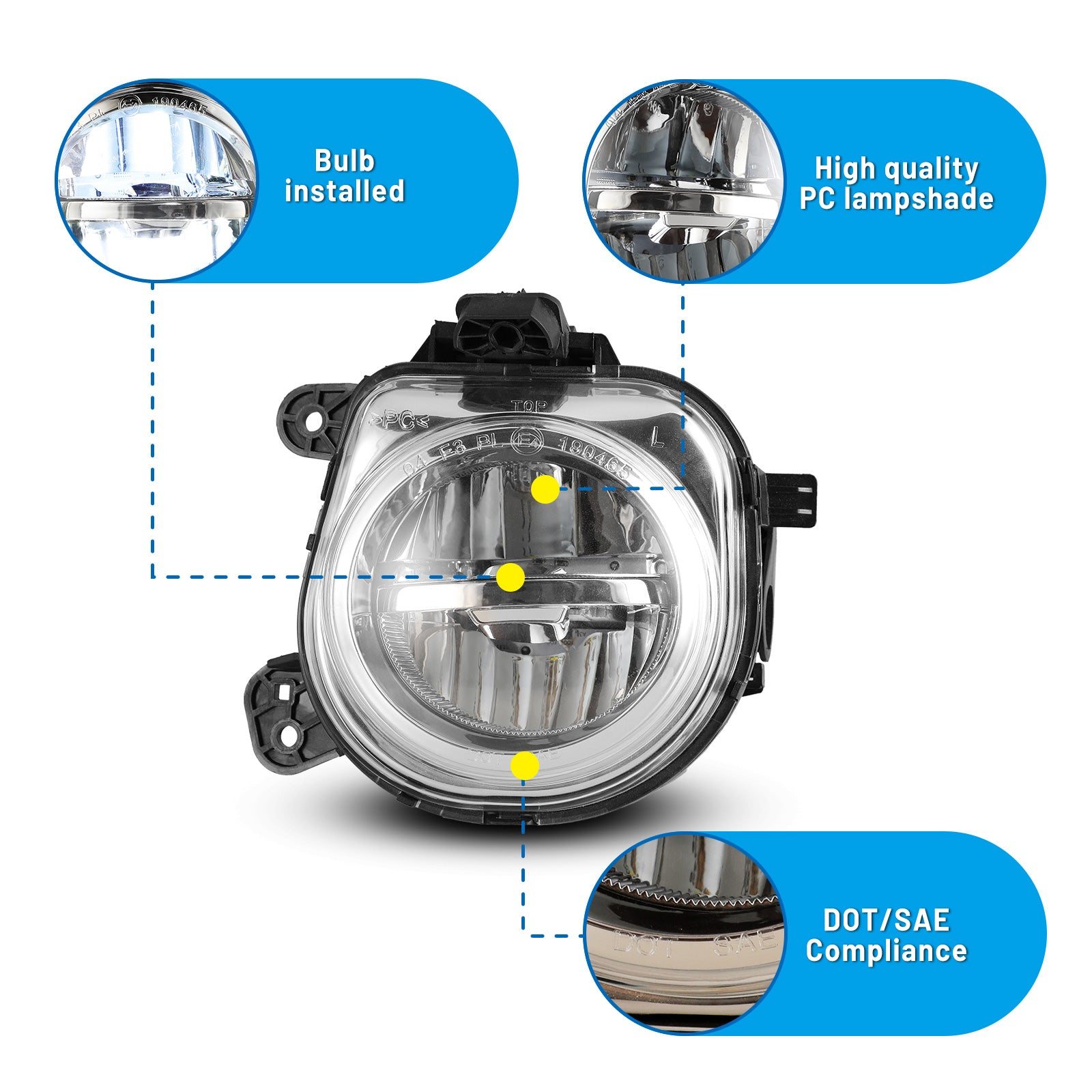 11-16 BMW X5: Winjet LED Fog Lights - Clear photo 2