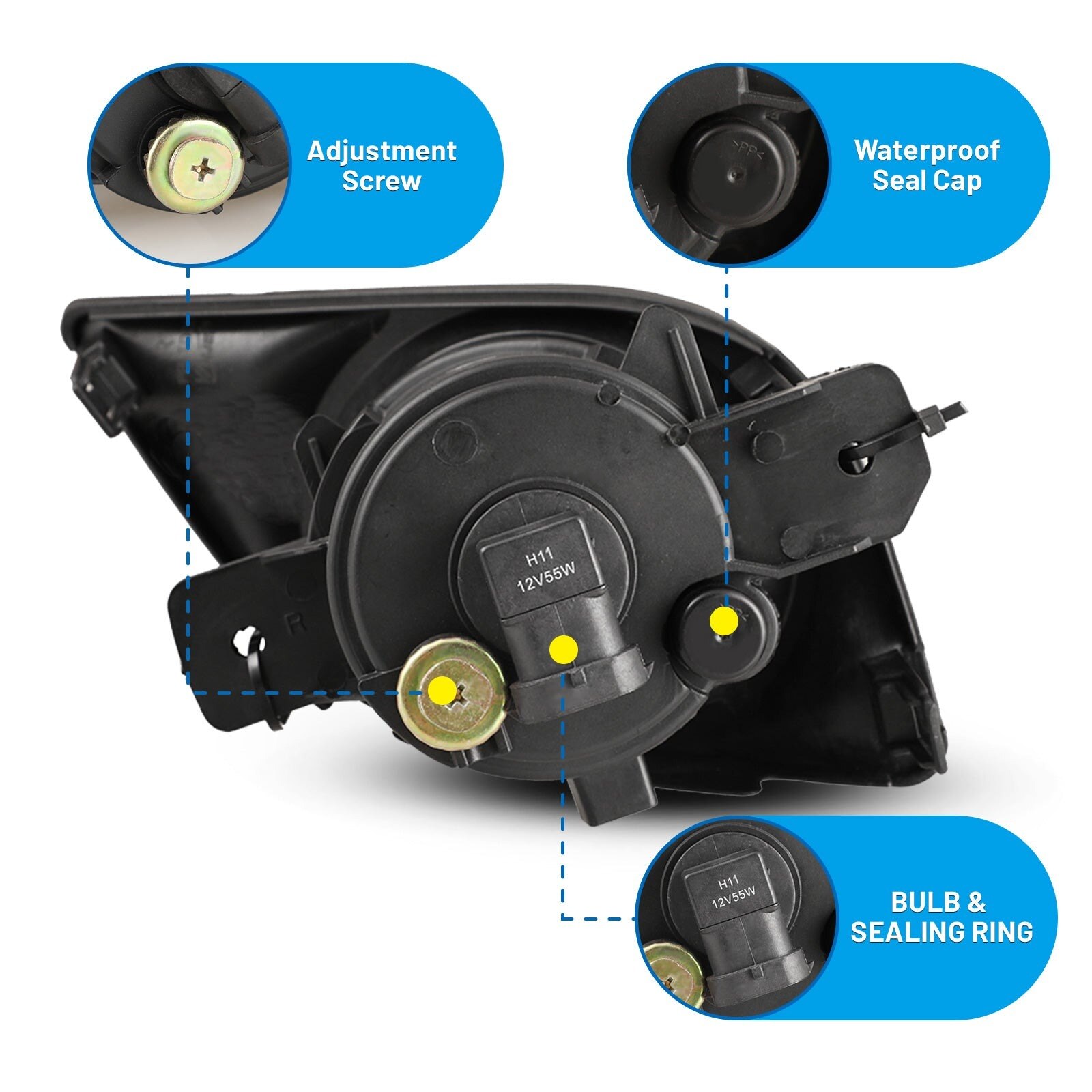 12-14 Nissan Versa: Winjet Fog Lights - Clear photo 3