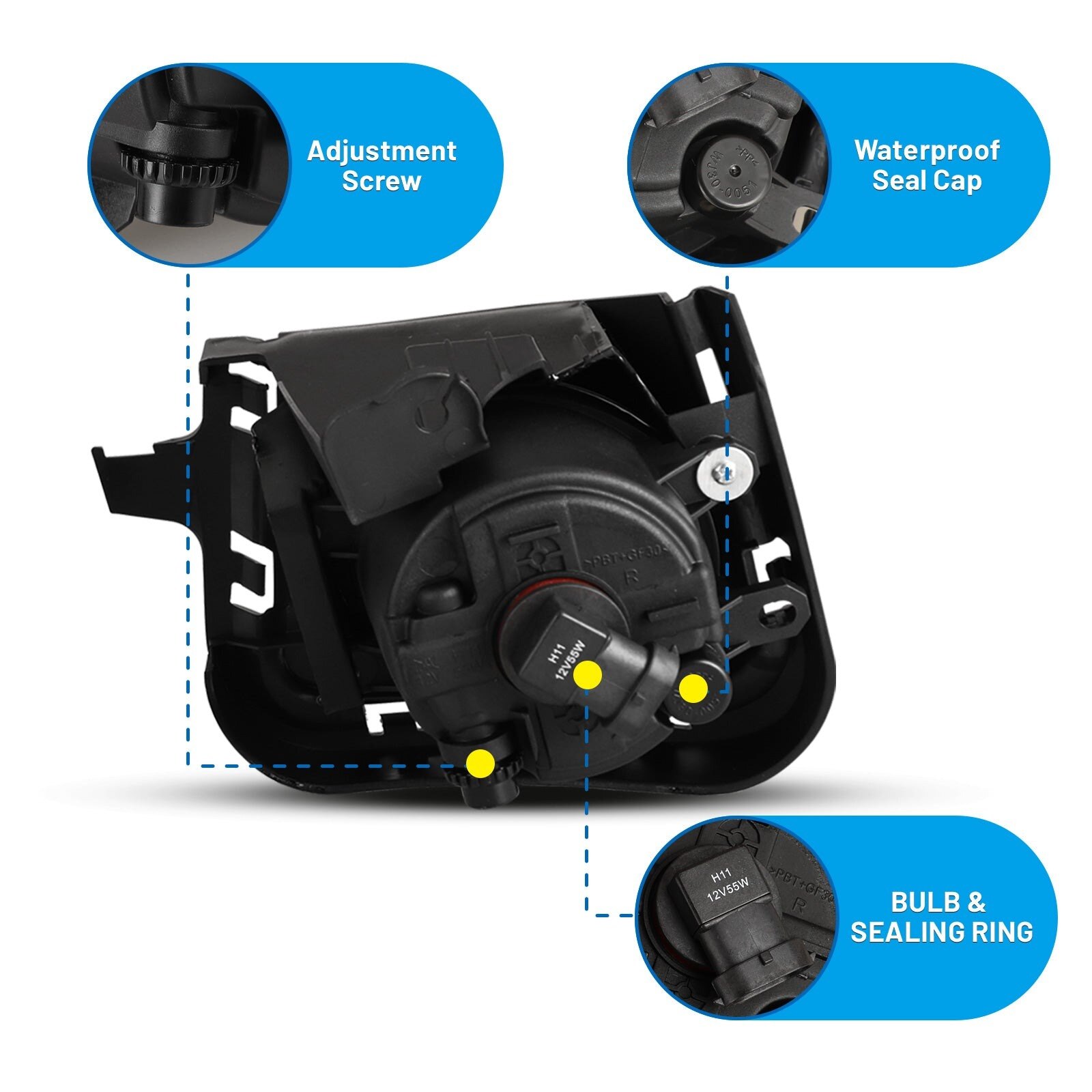 12-15 Toyota Prius C: Winjet Fog Lights - Clear photo 3
