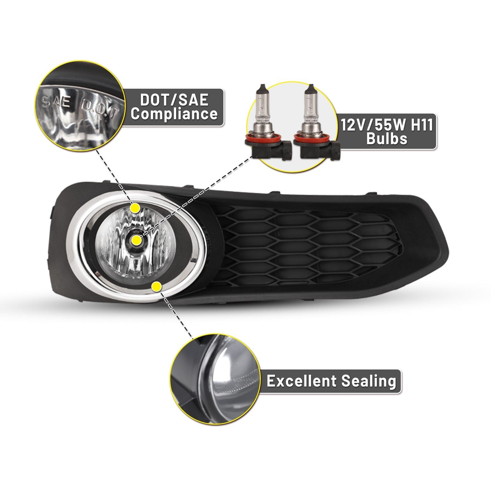 13-14 Subaru Legacy: Winjet Fog Lights - Clear photo 2