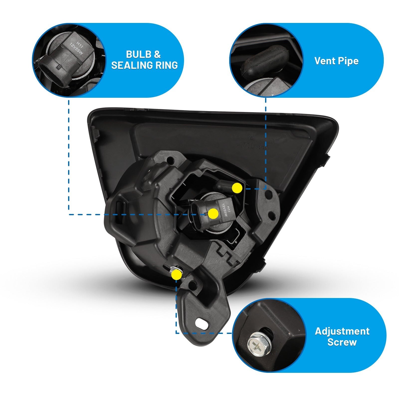 13-15 Mazda CX-5: Winjet Fog Lights - Clear photo 3