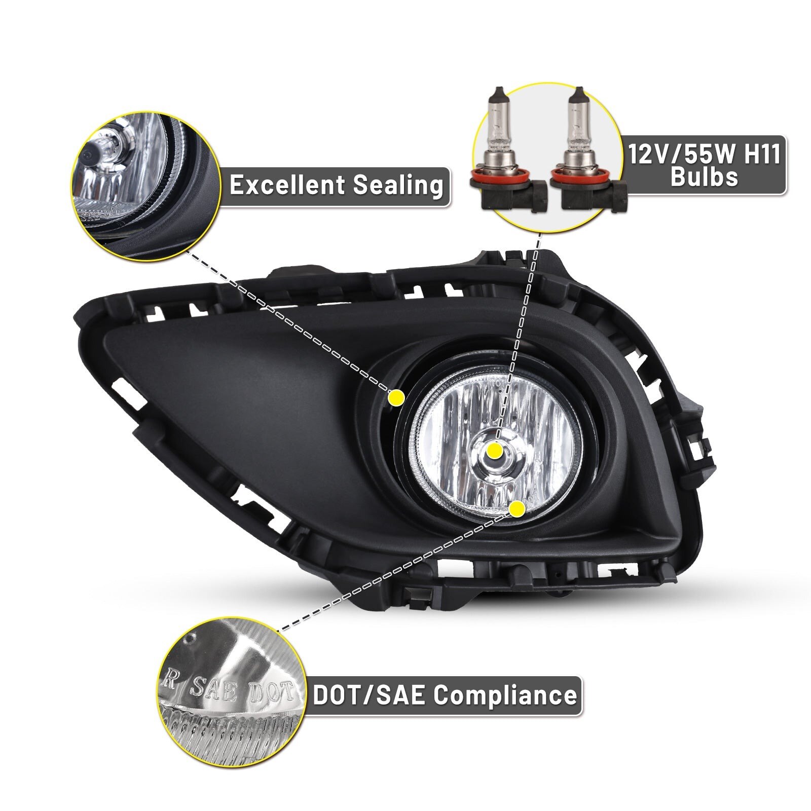 13-15 Mazda CX-9: Winjet Fog Lights - Clear photo 2