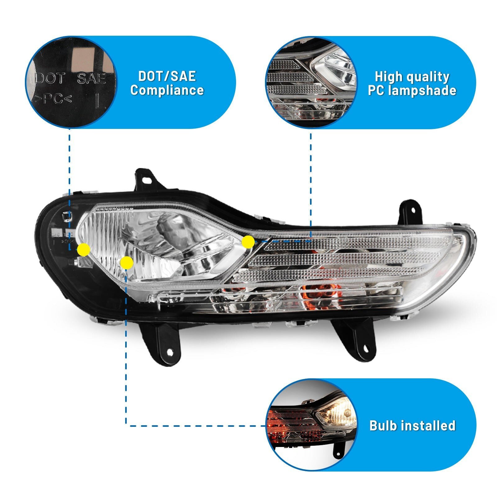 13-16 Ford Escape: Winjet Fog Lights - Clear photo 2