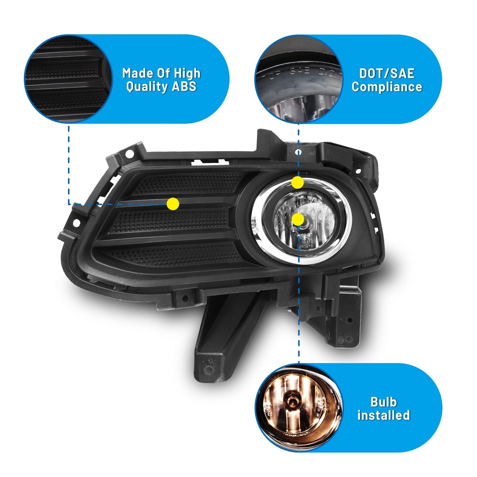 13-16 Ford Fusion: Winjet Fog Lights OE Replacement - Clear photo 2