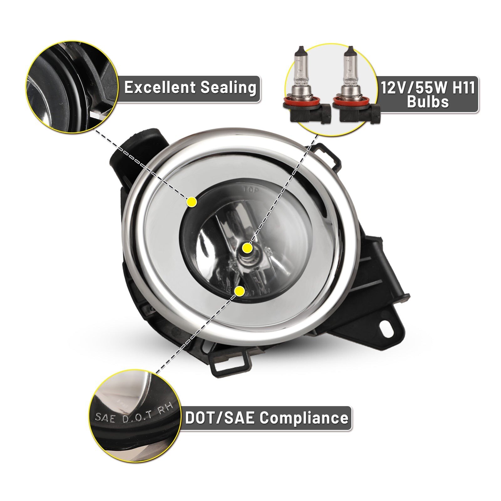 13-16 Nissan Pathfinder: Winjet Fog Lights - Clear photo 3
