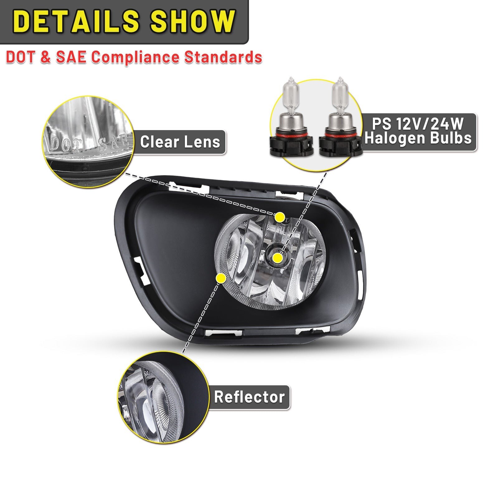 14-16 Jeep Cherokee: Winjet Fog Lights - Clear photo 2