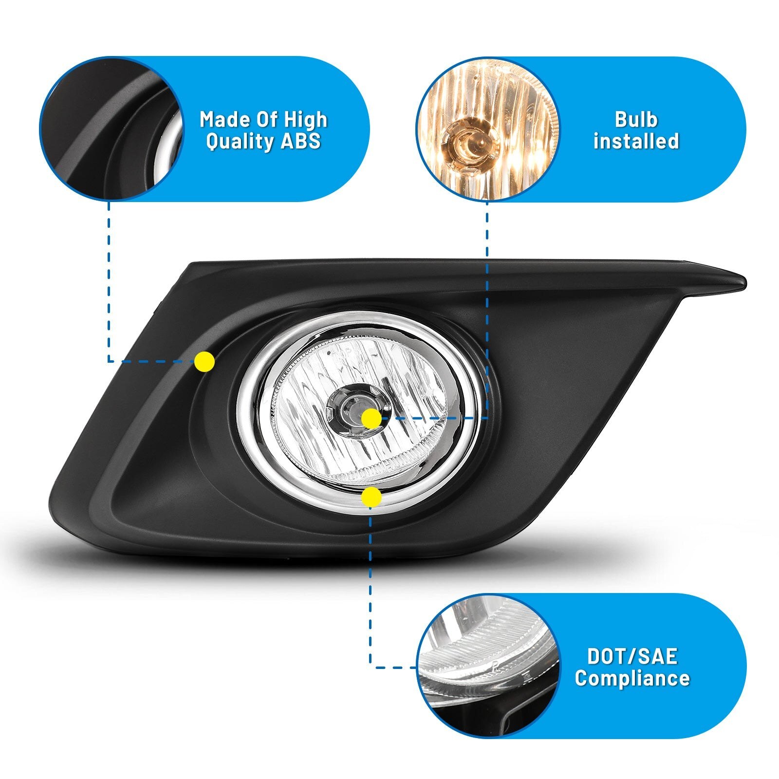 14-16 Mazda 3: Winjet Fog Lights - Clear photo 2