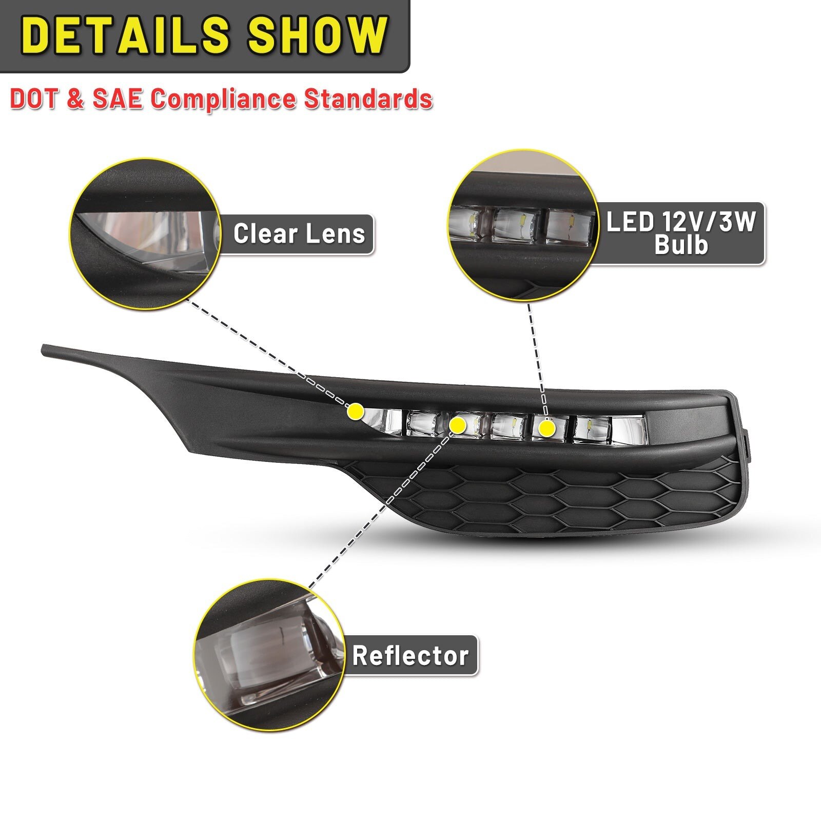 16-17 Honda Accord: Winjet LED Fog Lights - Clear photo 4