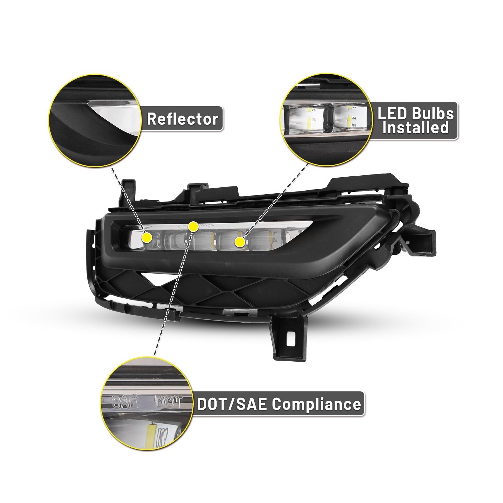 16-17 Honda Accord: Winjet LED Fog Lights - Clear photo 4