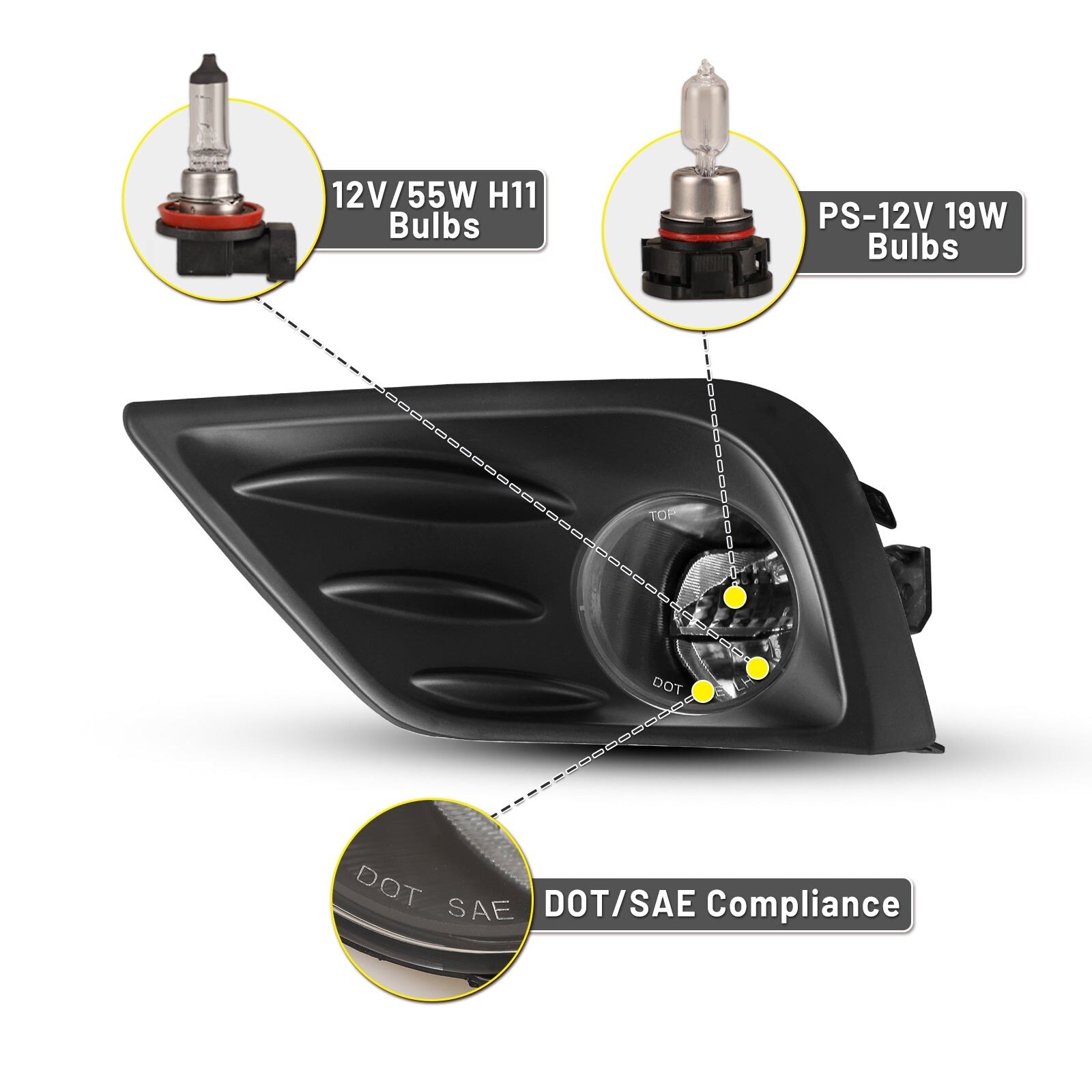 16-17 Nissan Altima: Winjet Fog Lights - Clear photo 3