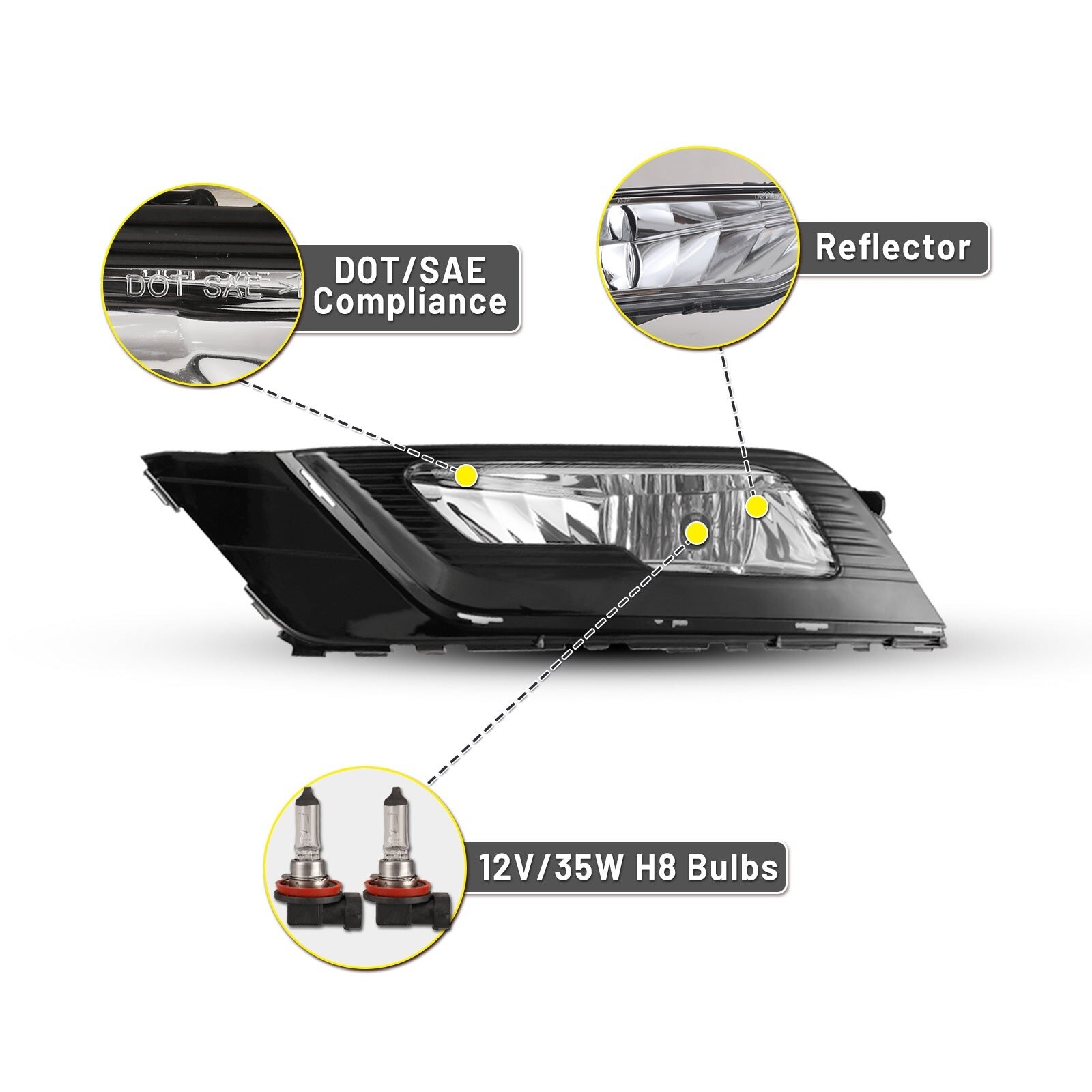 17 Ford Fusion: Winjet Fog Lights - Clear photo 2