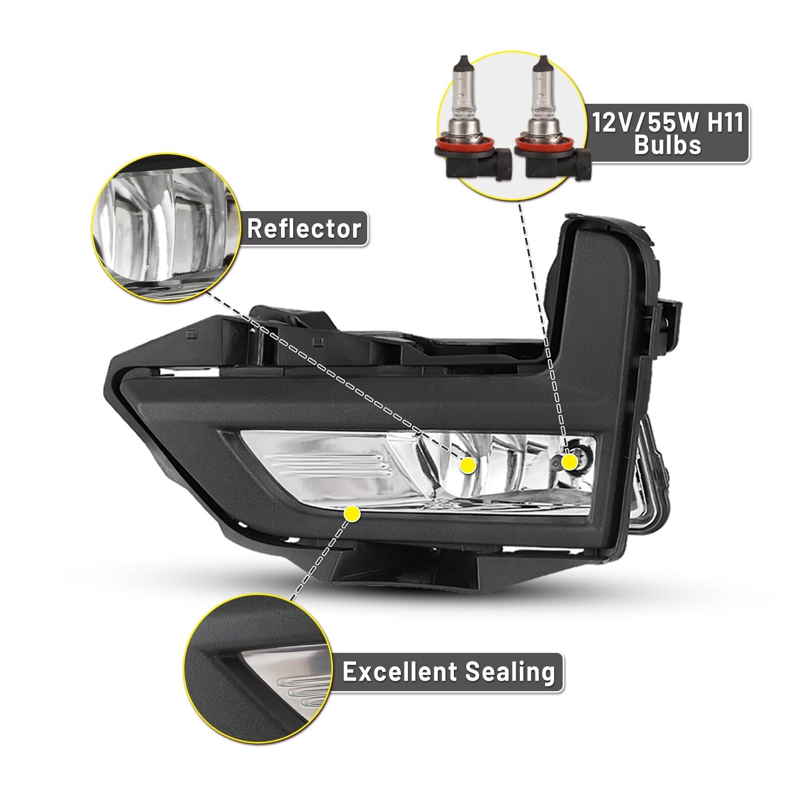 17-18 Nissan Rogue: Winjet Fog Lights - Clear photo 3