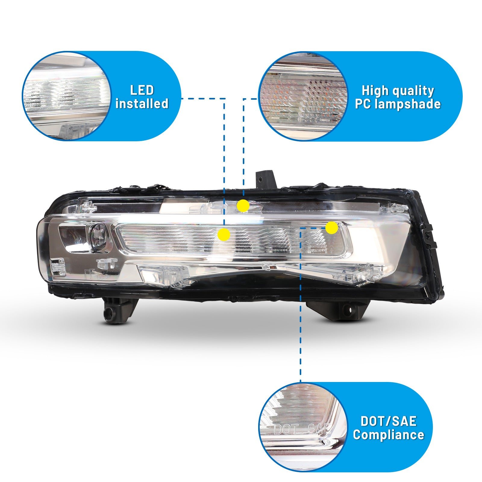 18-21 Ford Mustang: Winjet LED Fog Lights - Clear photo 4