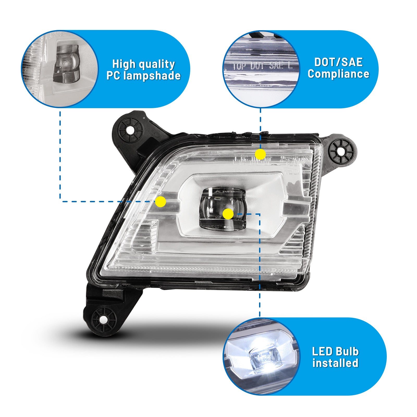 19-22 Chevrolet Silverado 1500: Winjet LED Fog Lights - Clear photo 3