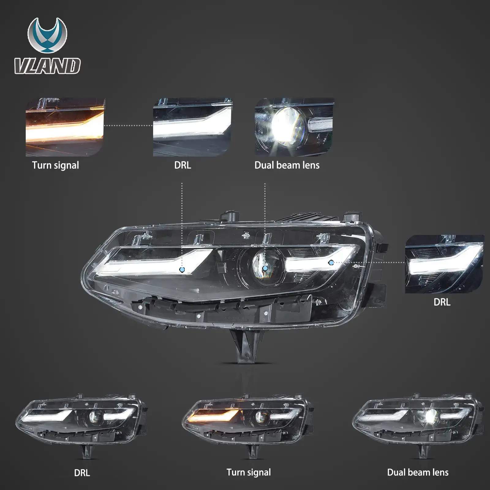 19-24 Chevrolet Camaro: LED Projector Headlights - Black photo 3