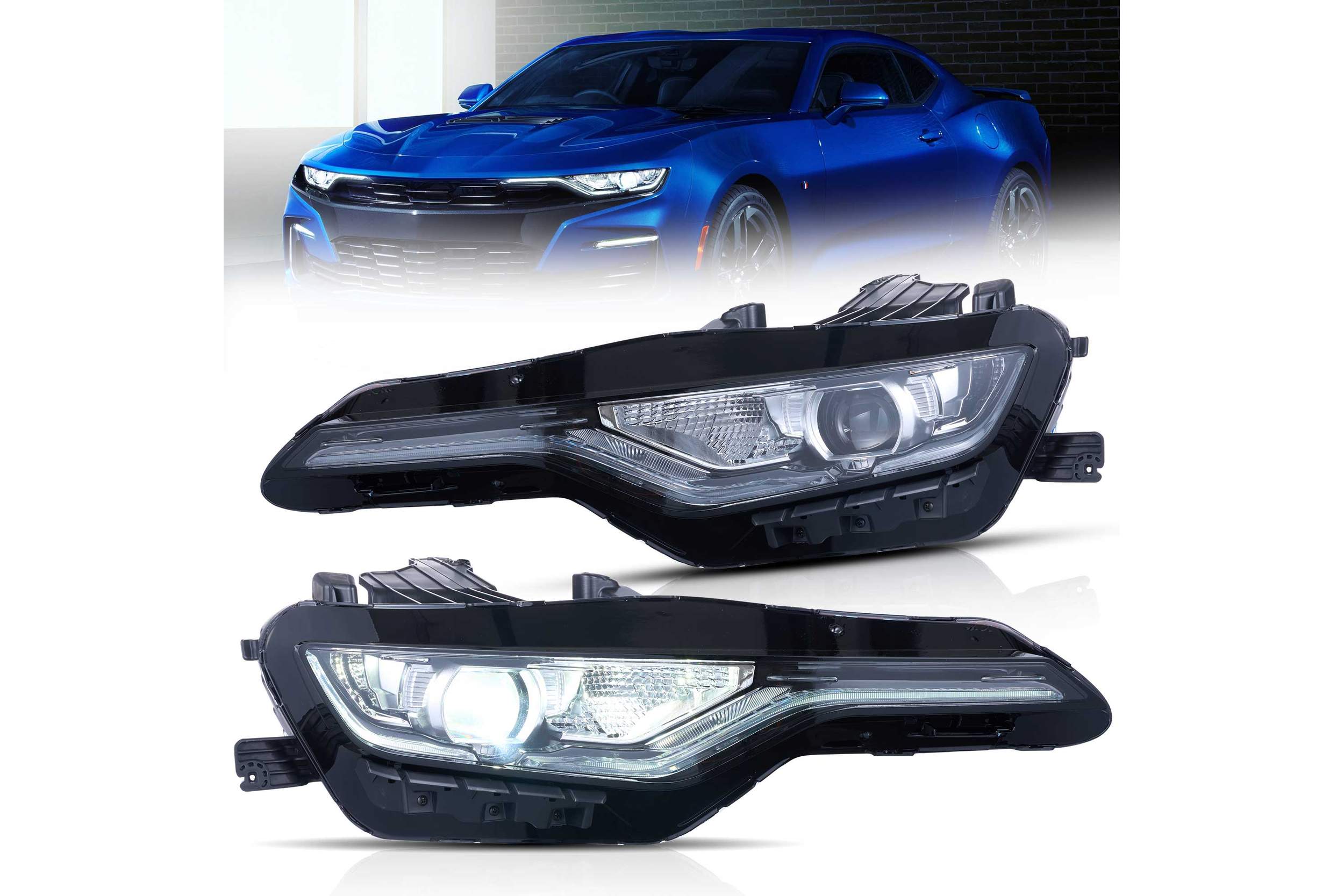 18-24 Chevrolet Camaro: LED Projector Headlights - Silver photo 2