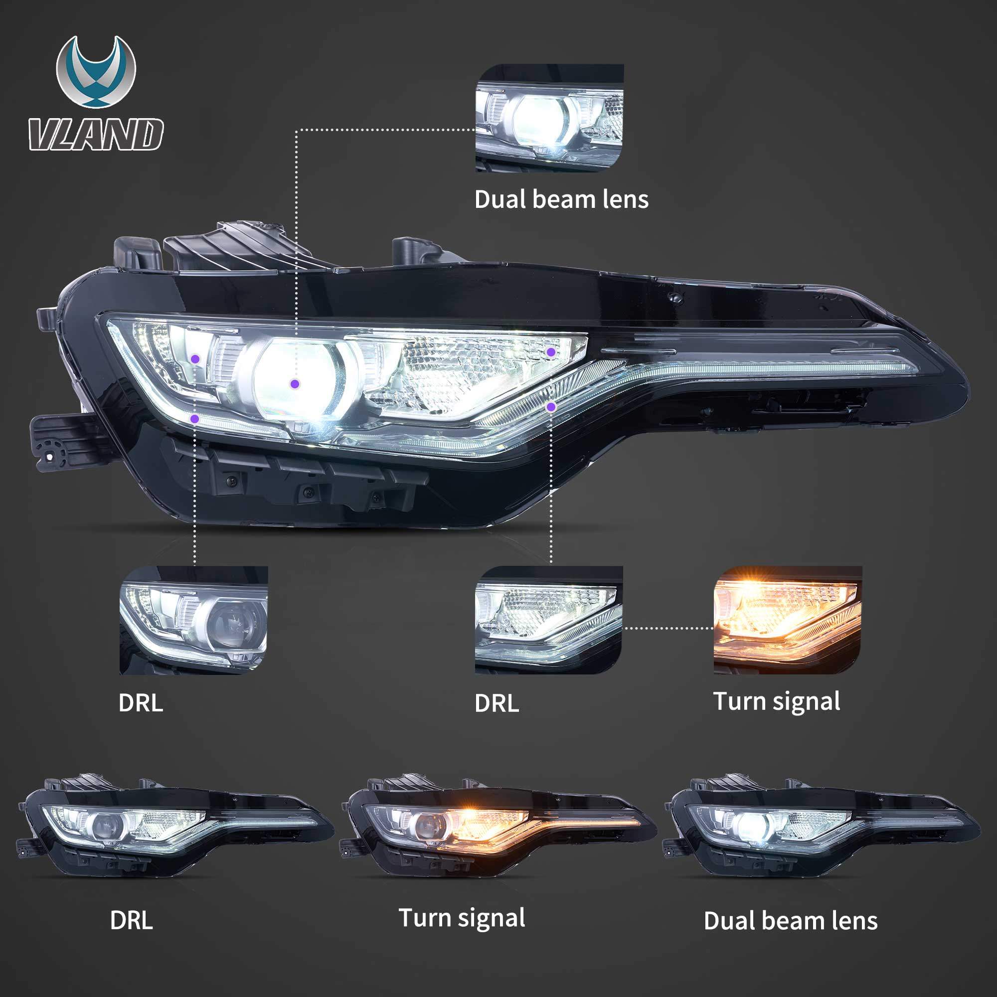 18-24 Chevrolet Camaro: LED Projector Headlights - Silver photo 3