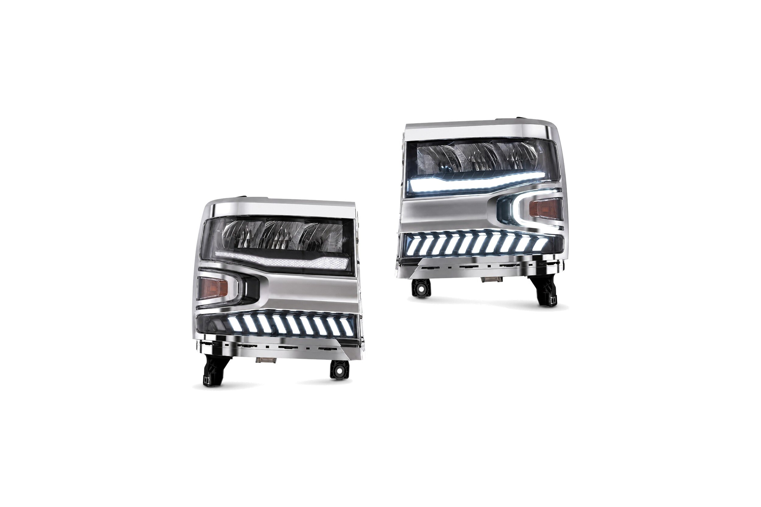 15-18 Chevrolet Silverado 1500: LED Headlights - Chrome/Clear Reflector