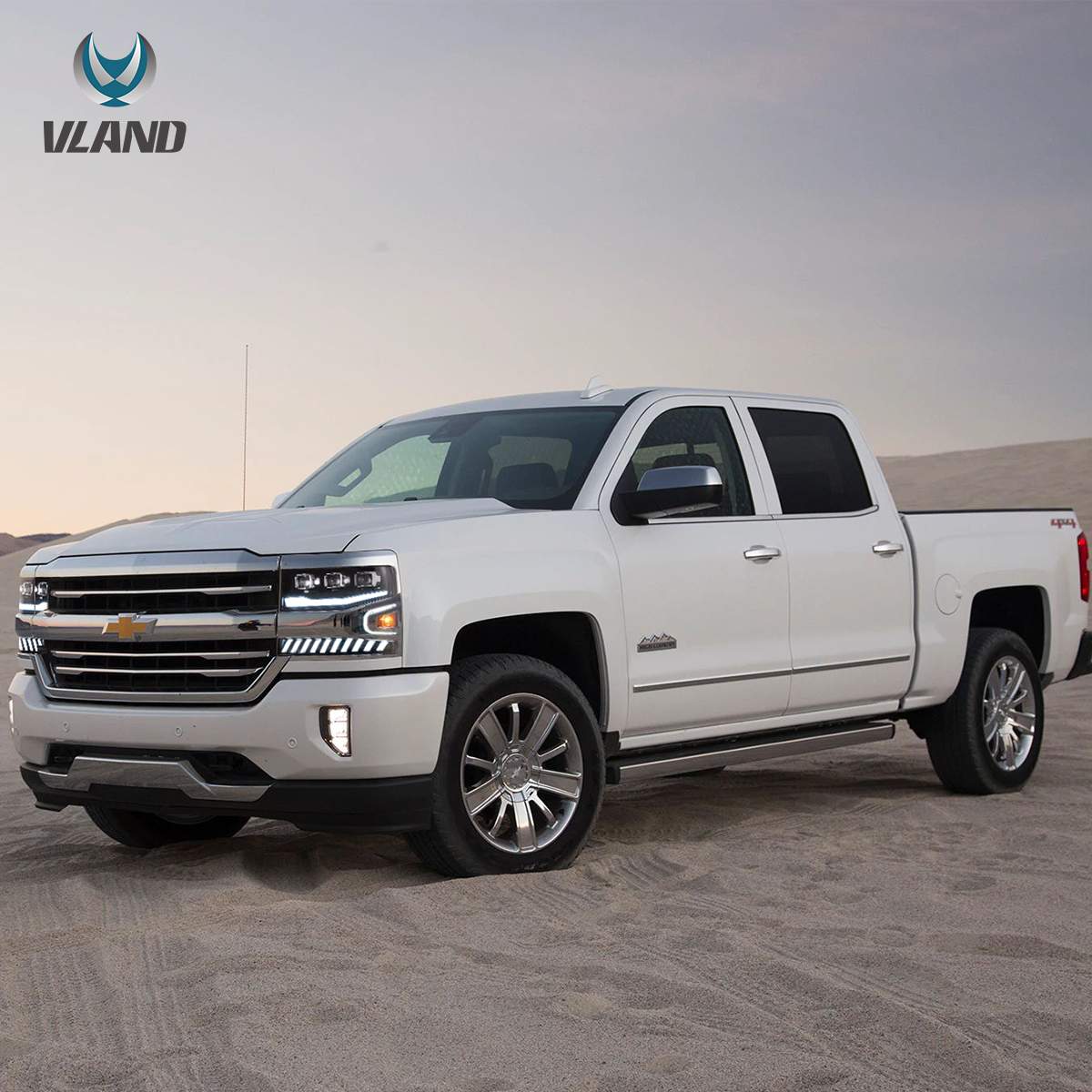 15-18 Chevrolet Silverado 1500: LED Projector Headlights - Black/Clear Reflector photo 3