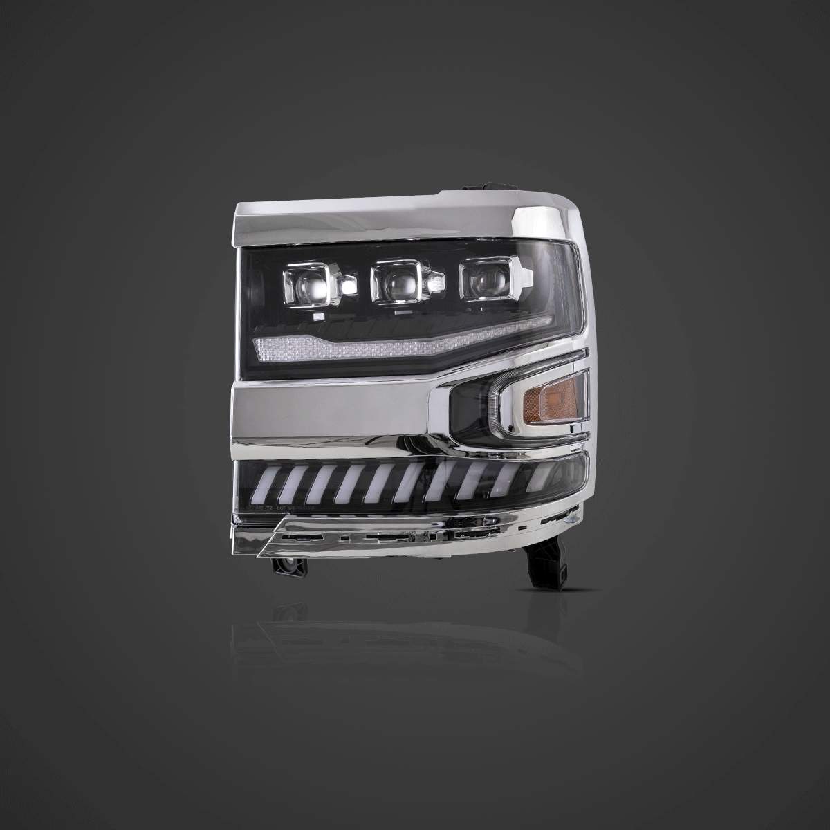 15-18 Chevrolet Silverado 1500: LED Projector Headlights - Black/Clear Reflector photo 4