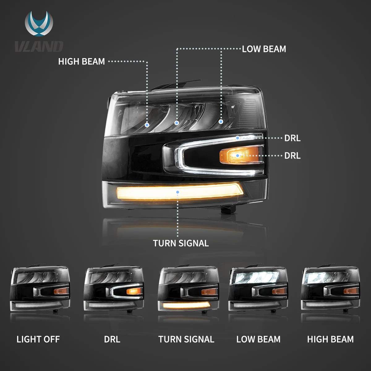 07-14 Chevrolet Silverado: LED Headlights - Chrome/Black photo 4