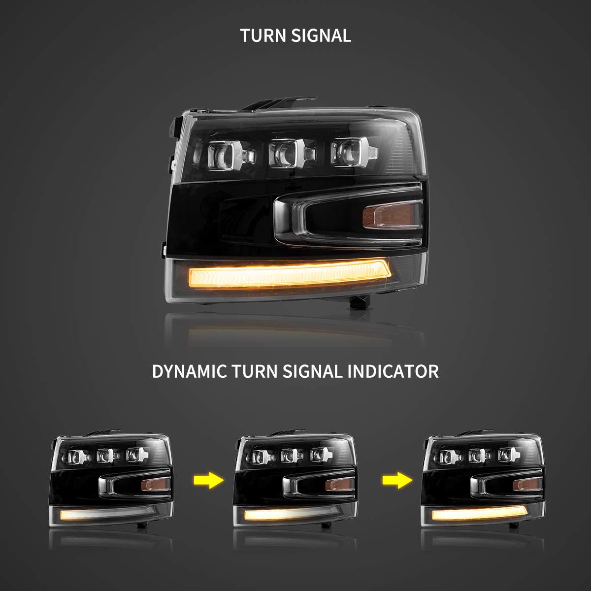 07-14 Chevrolet Silverado: LED Projector Headlights - Black photo 4