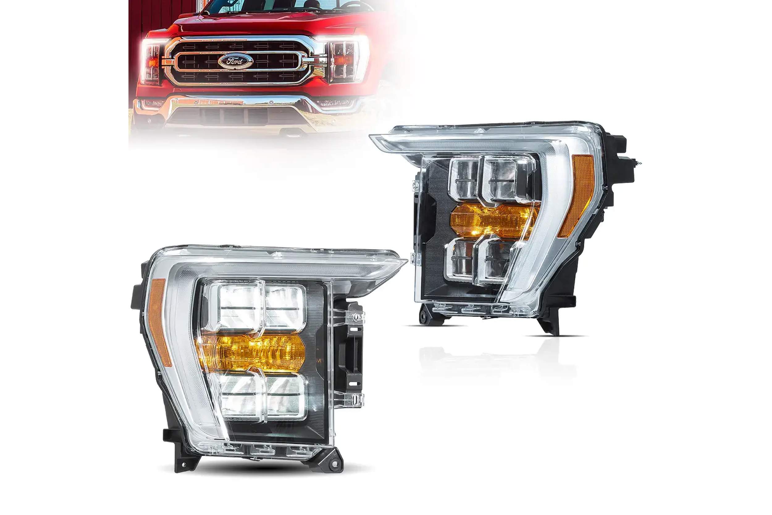 21-23 Ford F-150: LED Headlights - Chrome photo 4