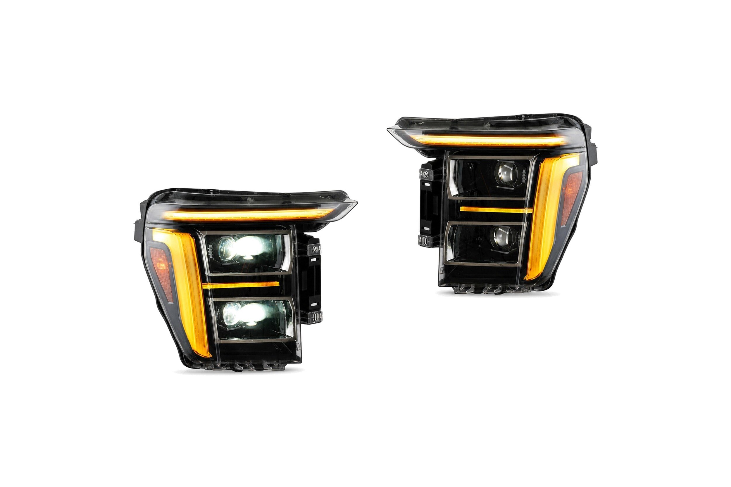 21-23 Ford F-150: LED Projector Headlights - Silver Trim