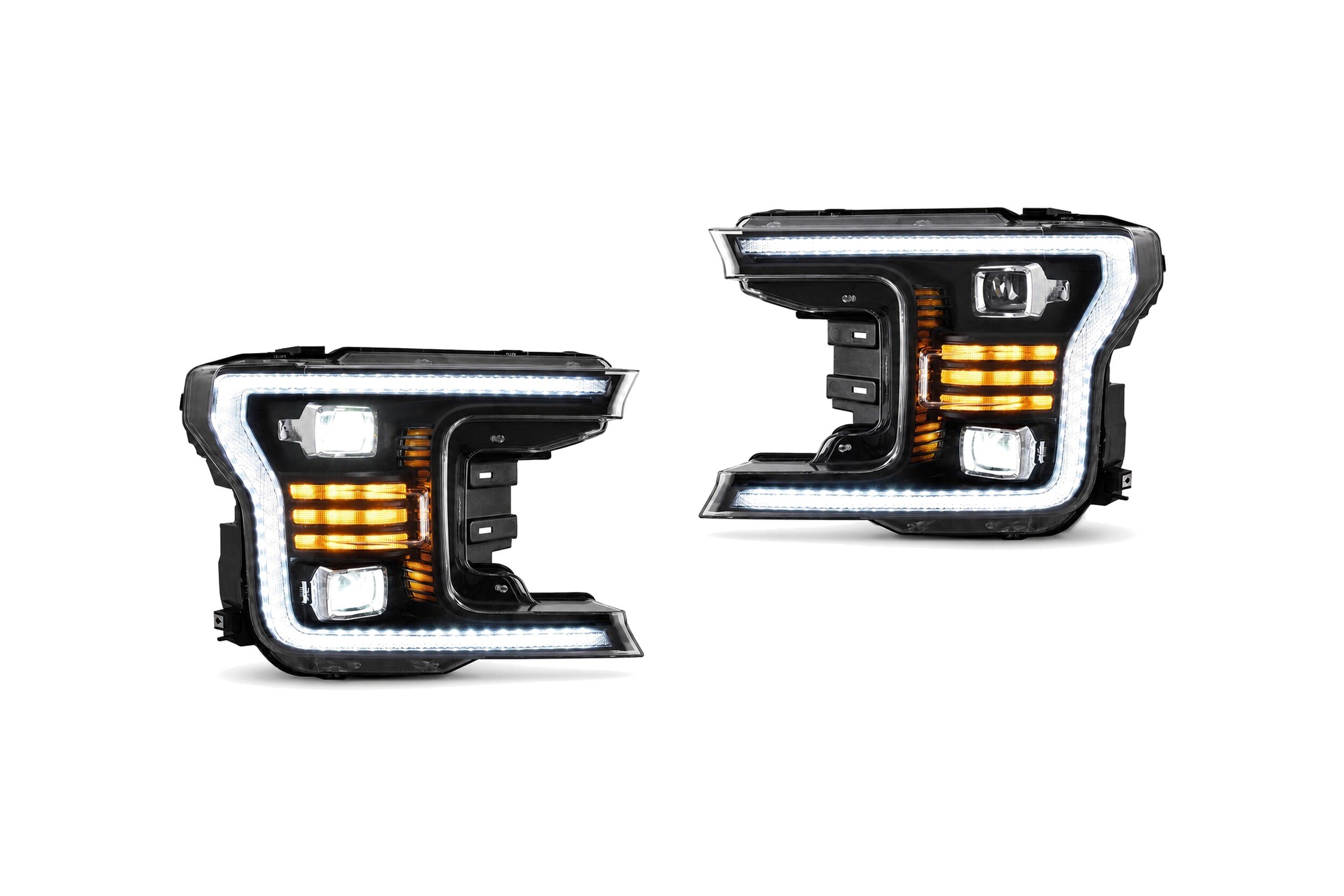 18-20 Ford F-150: LED Projector Headlights - Black
