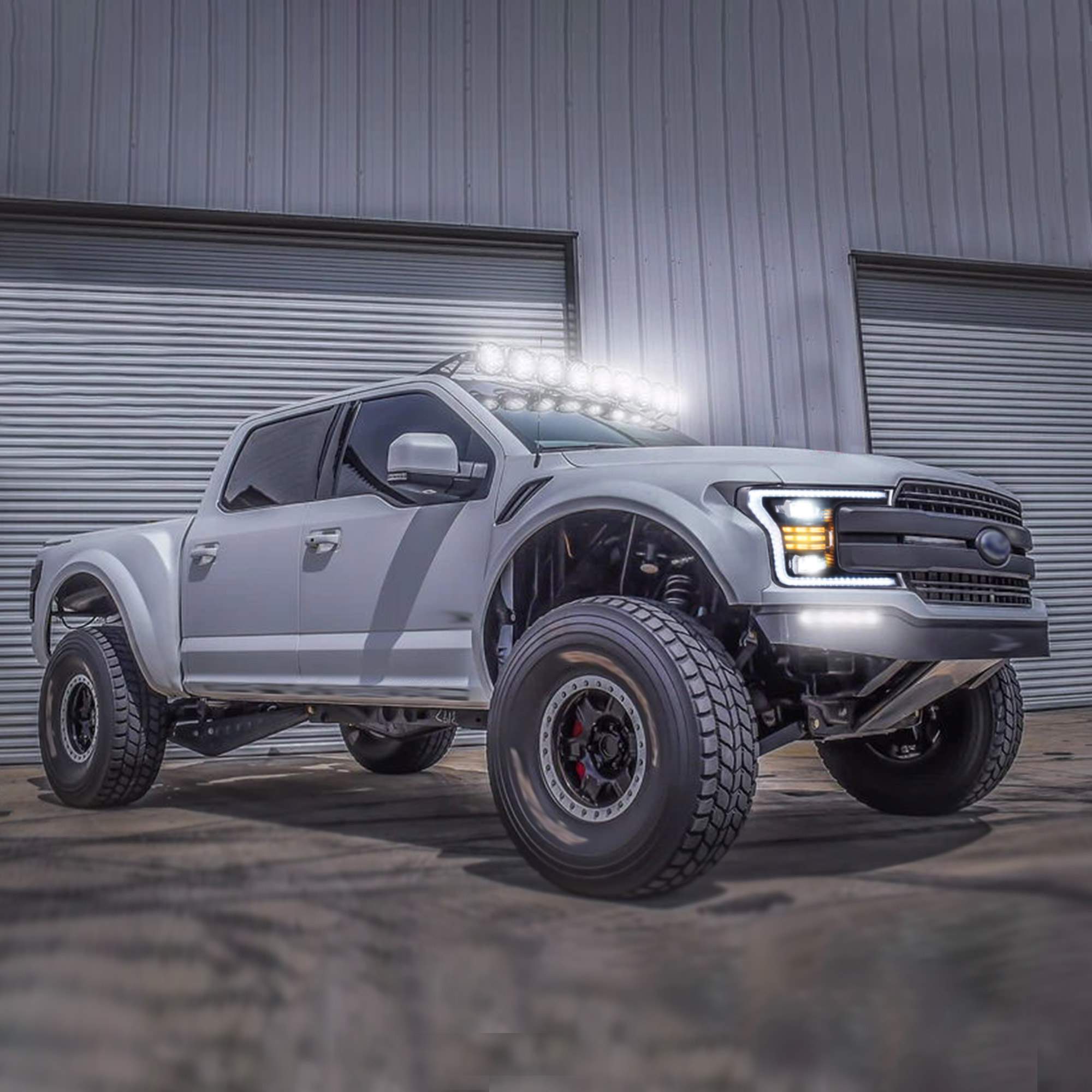 18-20 Ford F-150: LED Projector Headlights - Black photo 3