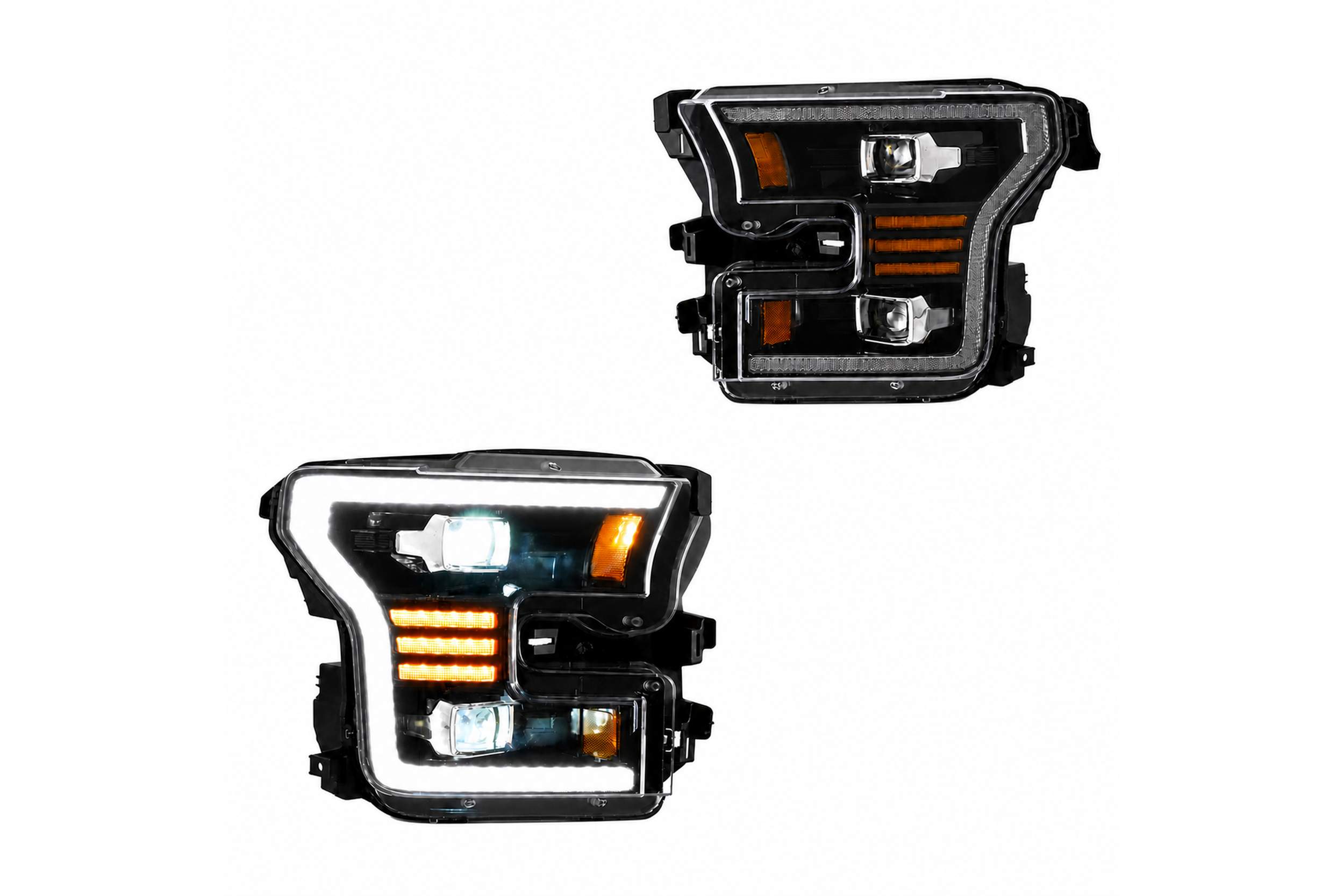15-17 Ford F-150: LED Projector Headlights - Black