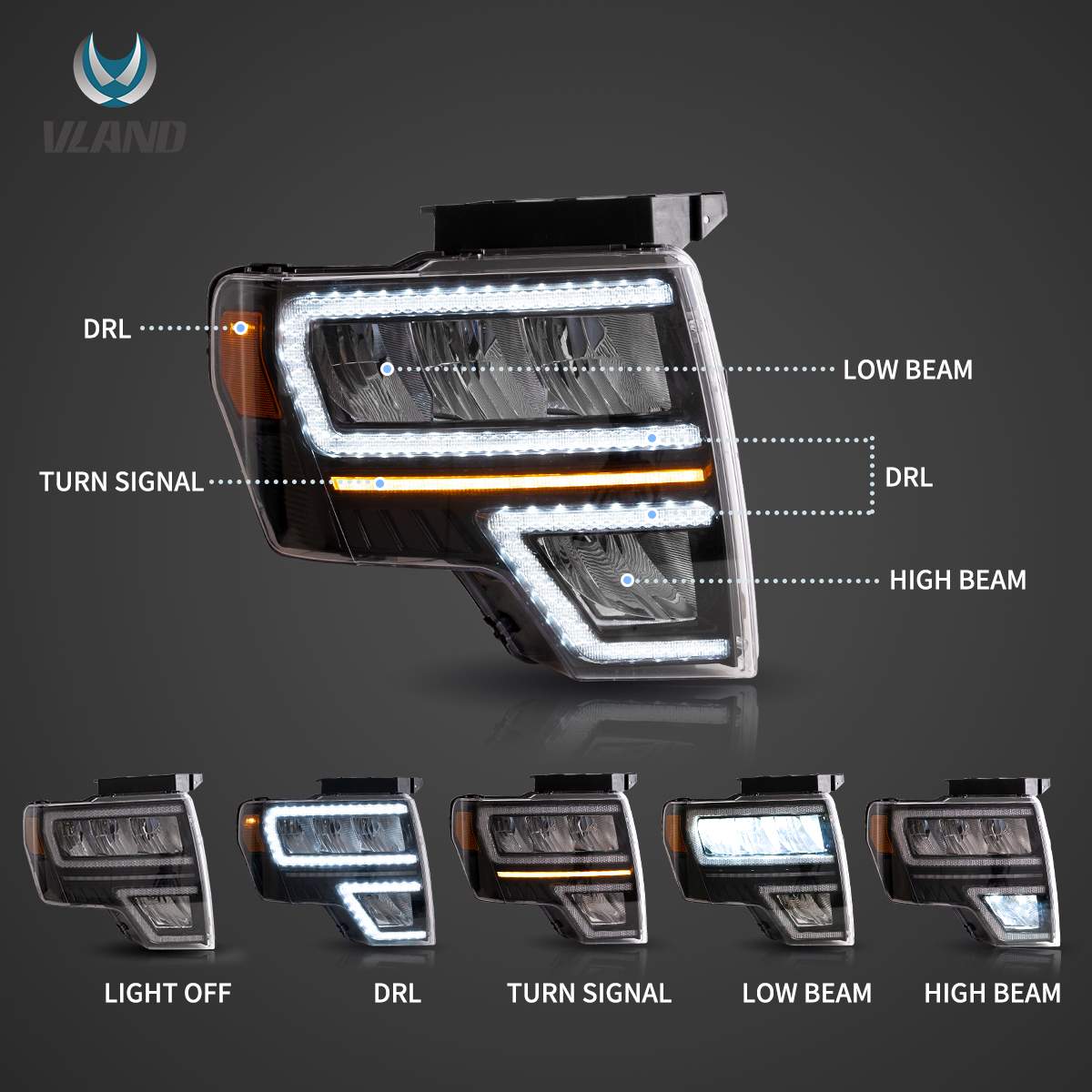 09-14 Ford F-150: LED Headlights - Clear photo 4
