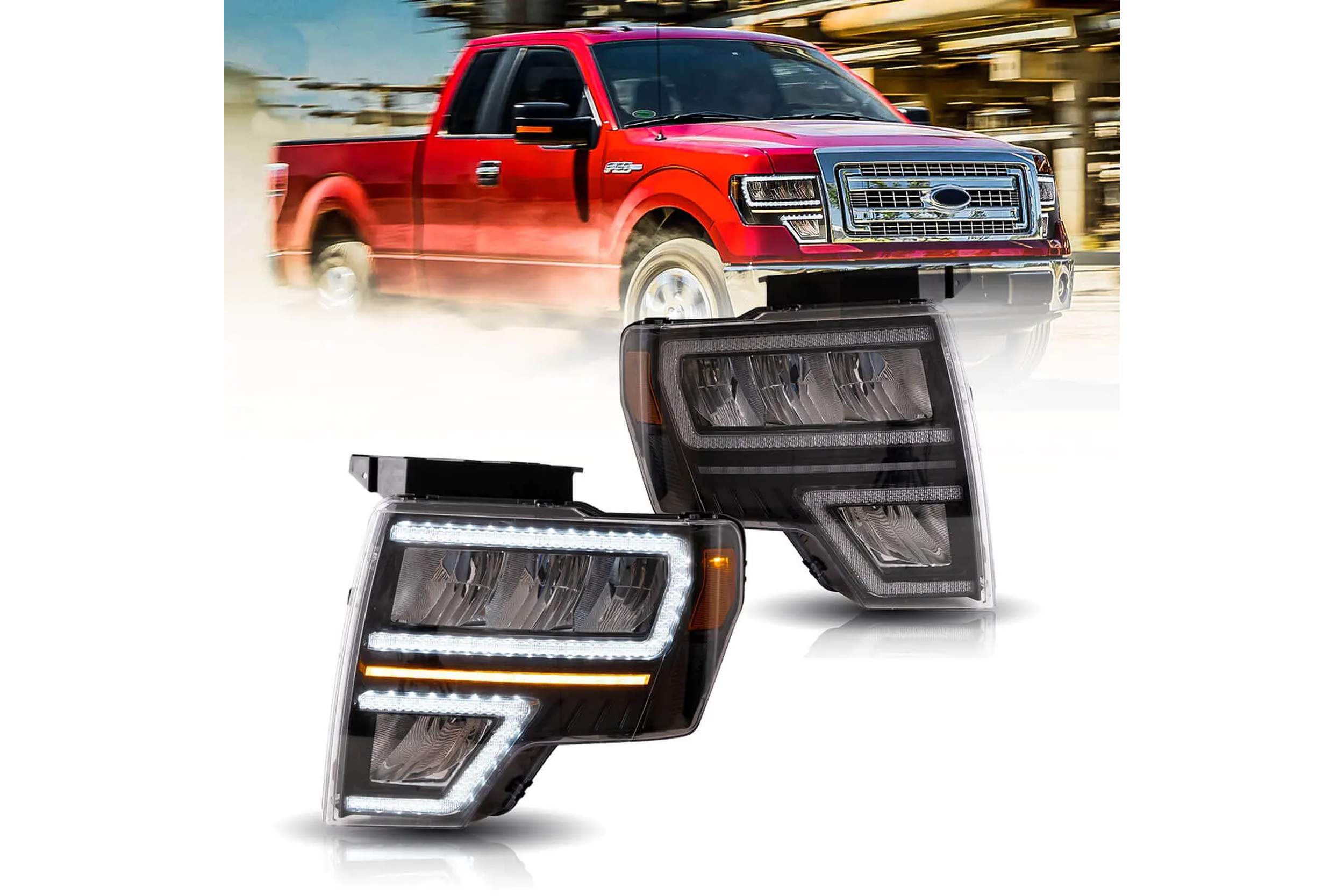 09-14 Ford F-150: LED Headlights - Amber photo 2