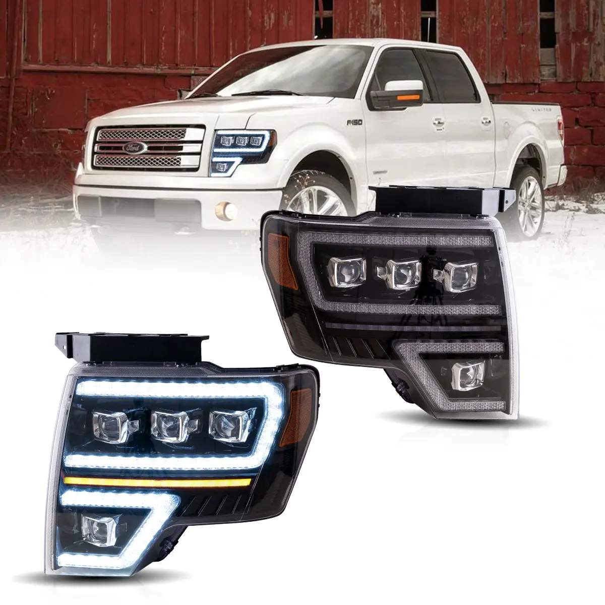 09-14 Ford F-150: LED Projector Headlights - Black/Clear photo 3